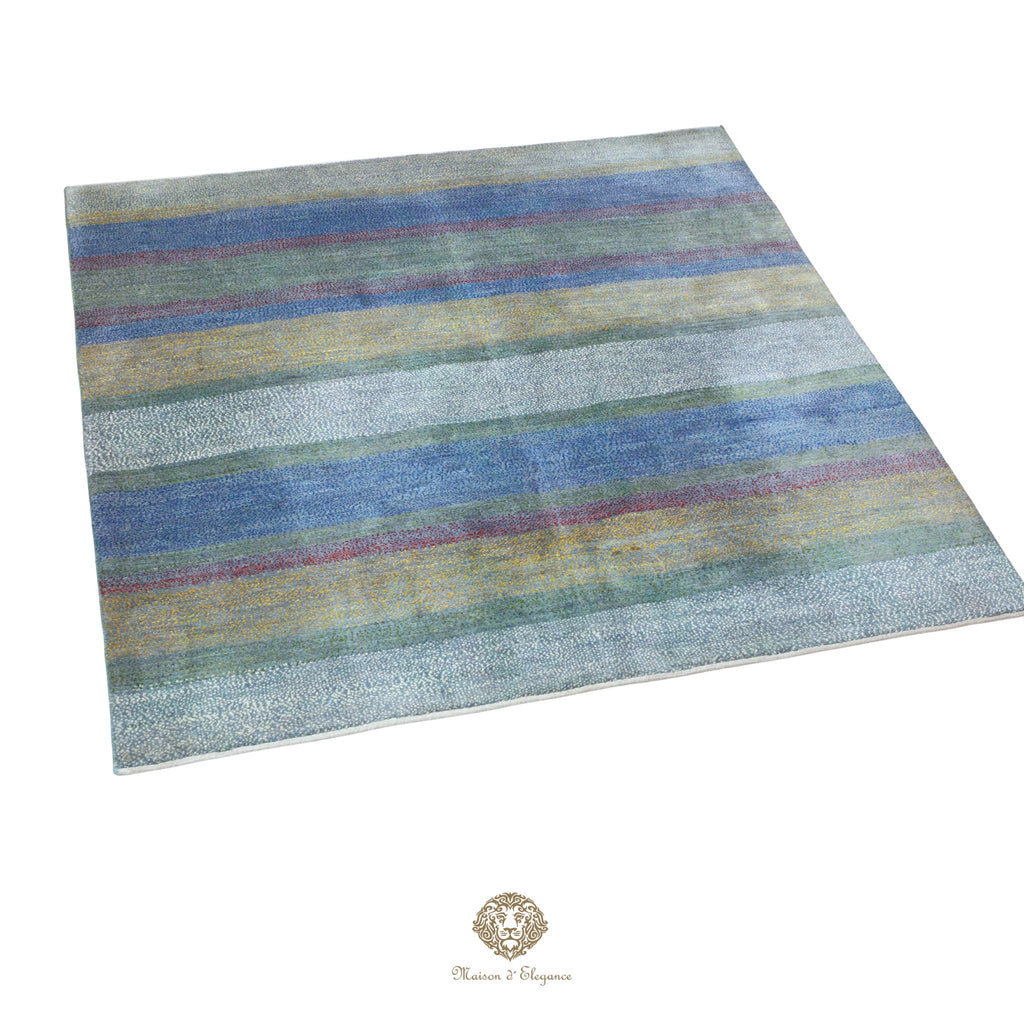 Alfombra persa Kashkuli colorida | Gabbeh de lana hecha a mano 197 x 201 cm