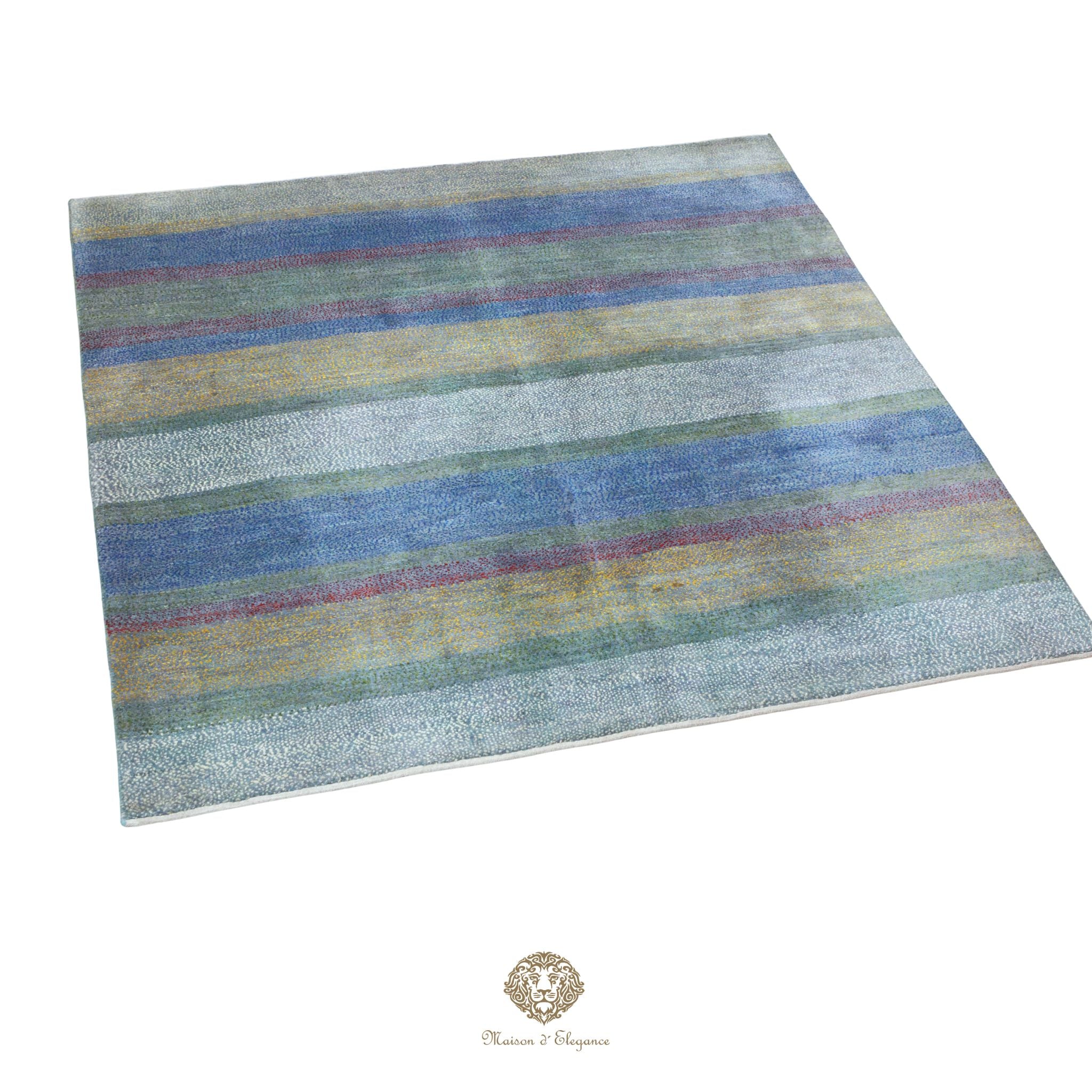 Alfombra persa Kashkuli colorida | Gabbeh de lana hecha a mano 197 x 201 cm