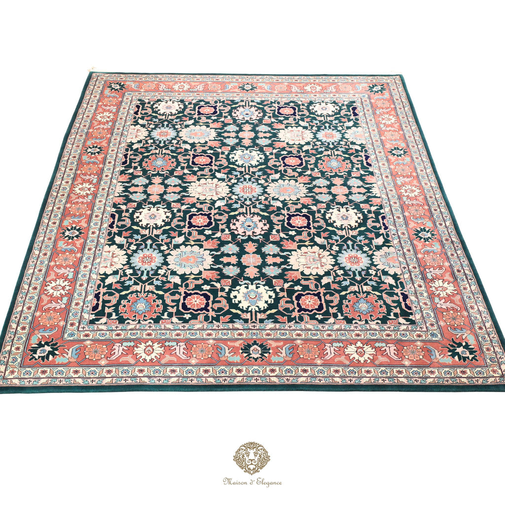 Alfombra de lana superfina con diseño floral verde Heriz | Alfombra Empire Maison 274 x 385 cm