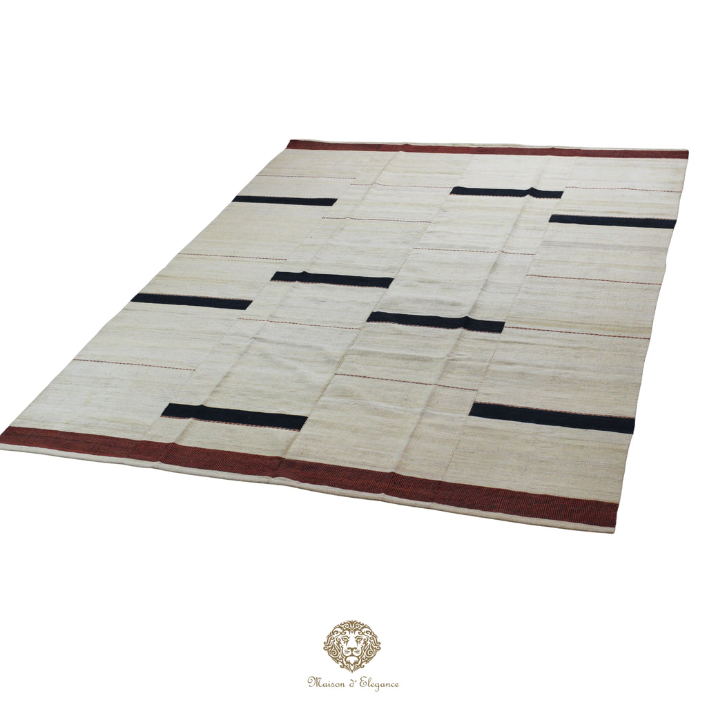 Kilim Persa Exclusivo Lana 201x273 cm | Diseño Contemporáneo Teñido Natural
