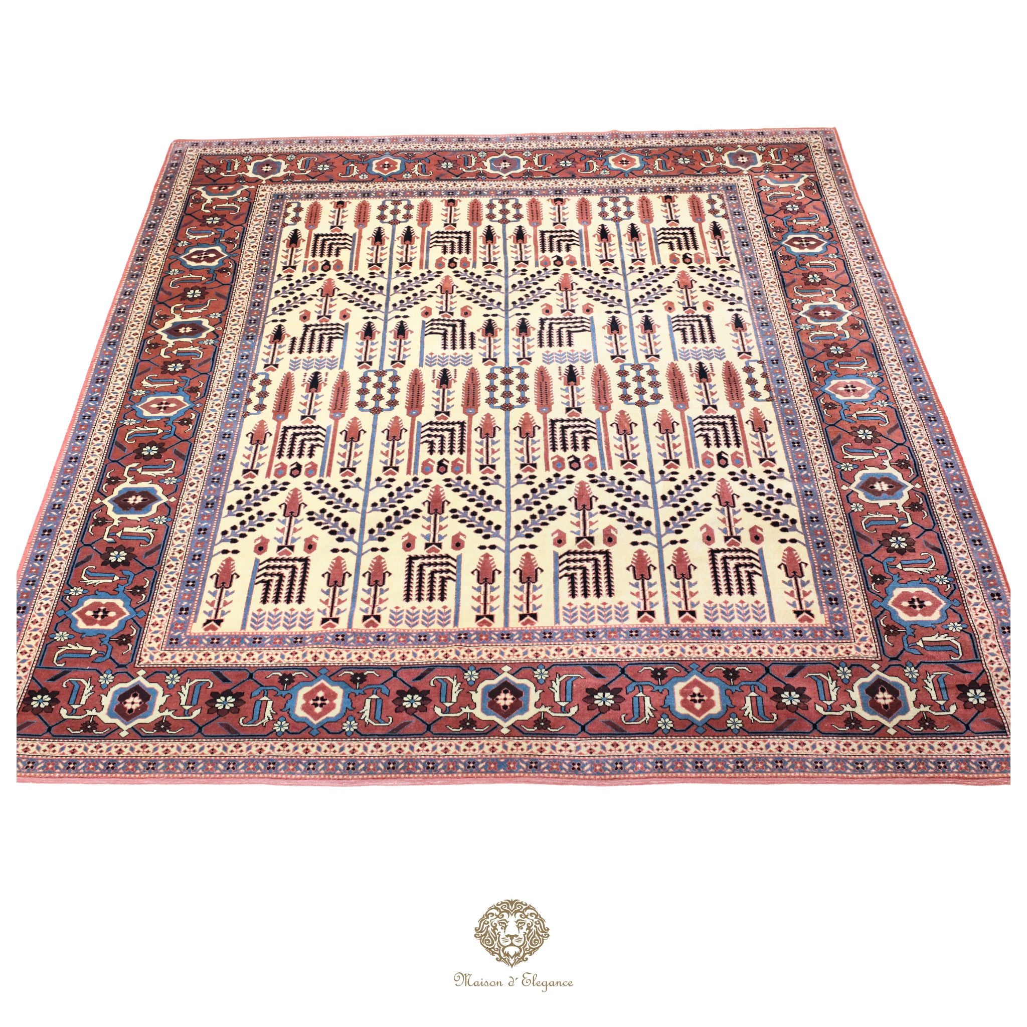 Alfombra de lana superfina con diseño floral Heriz estilo ivory | Alfombra Empire Maison 252x308 cm
