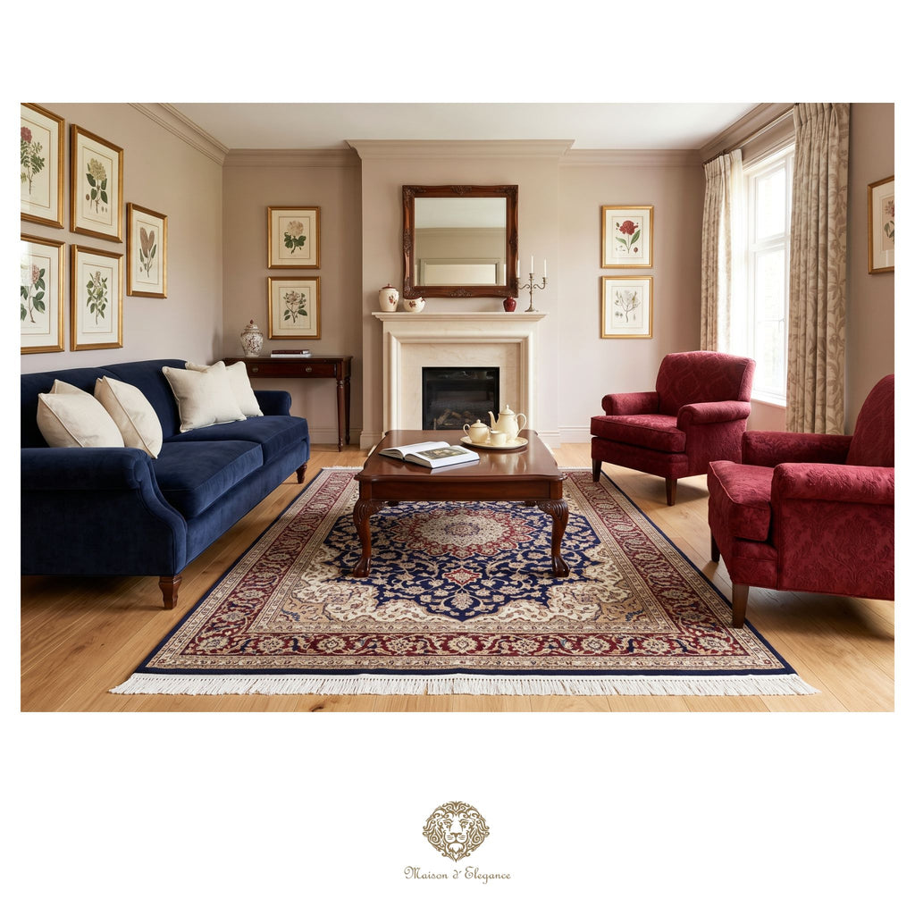 Alfombra persa exclusiva de seda pura, anudada a mano, teñida de forma natural | obra maestra de alta gama, firmada, 100 x 155 cm