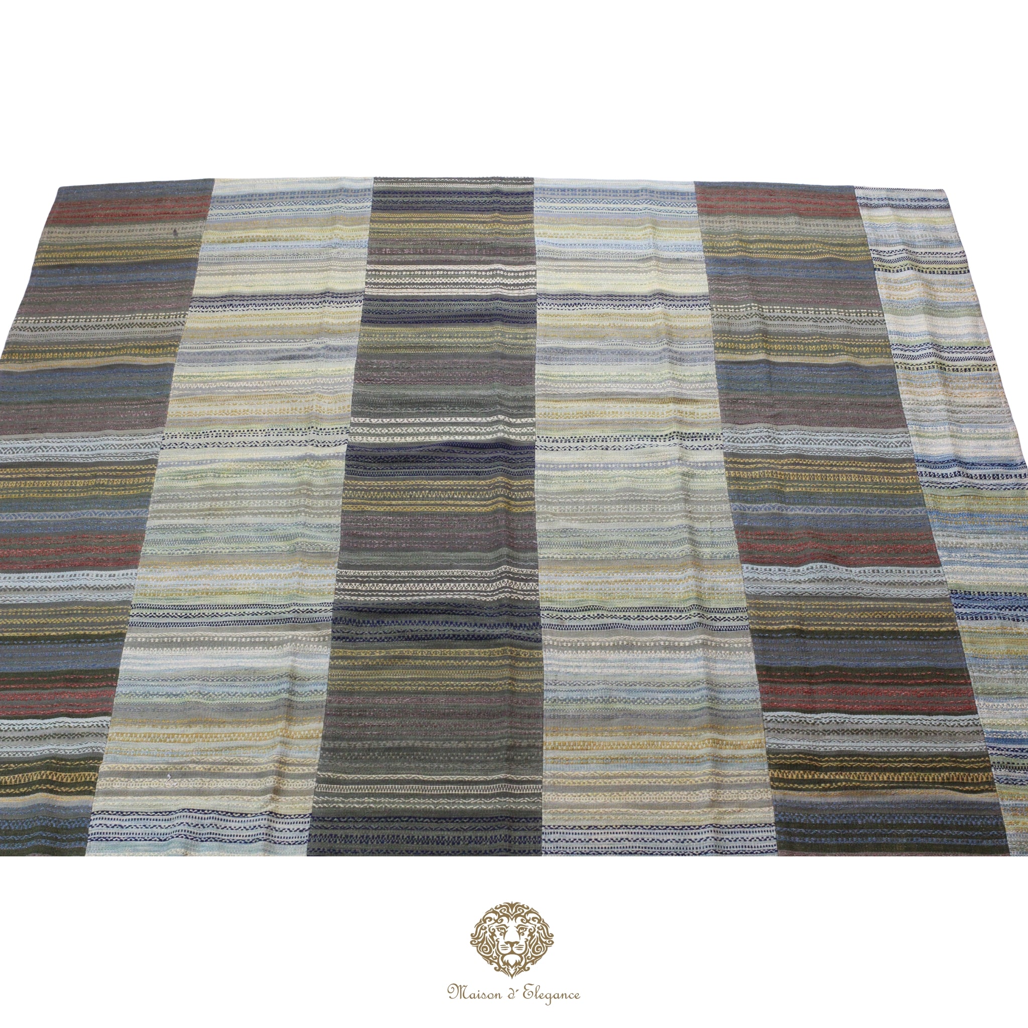 Alfombra Kilim Persa Patchwork 253x297 cm Lana Natural - Colección Edel Ground