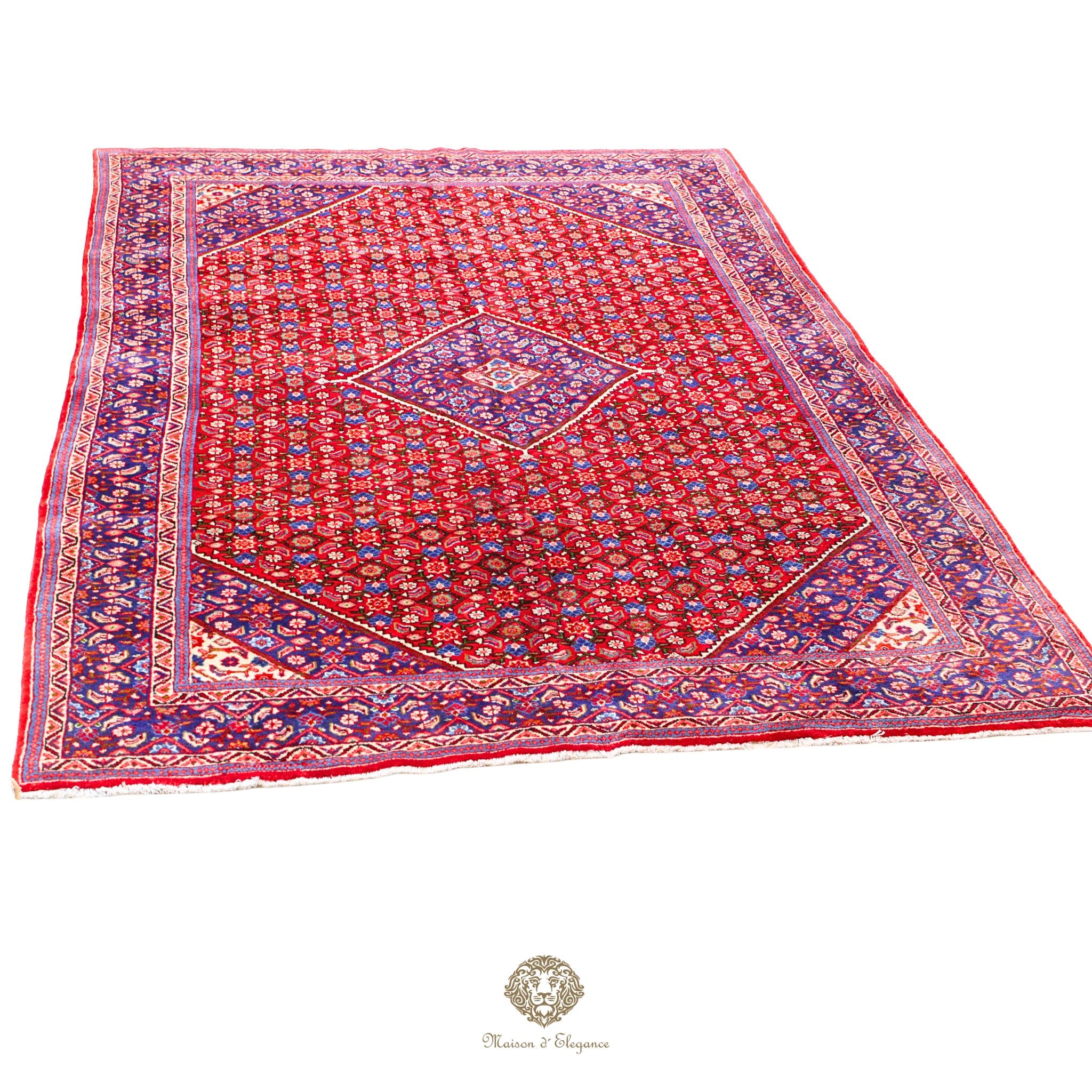 Alfombra Hamedan Lana Centro Geométrico Persa Tradicional | diseño de medallón hecho a mano 274 x 391 cm