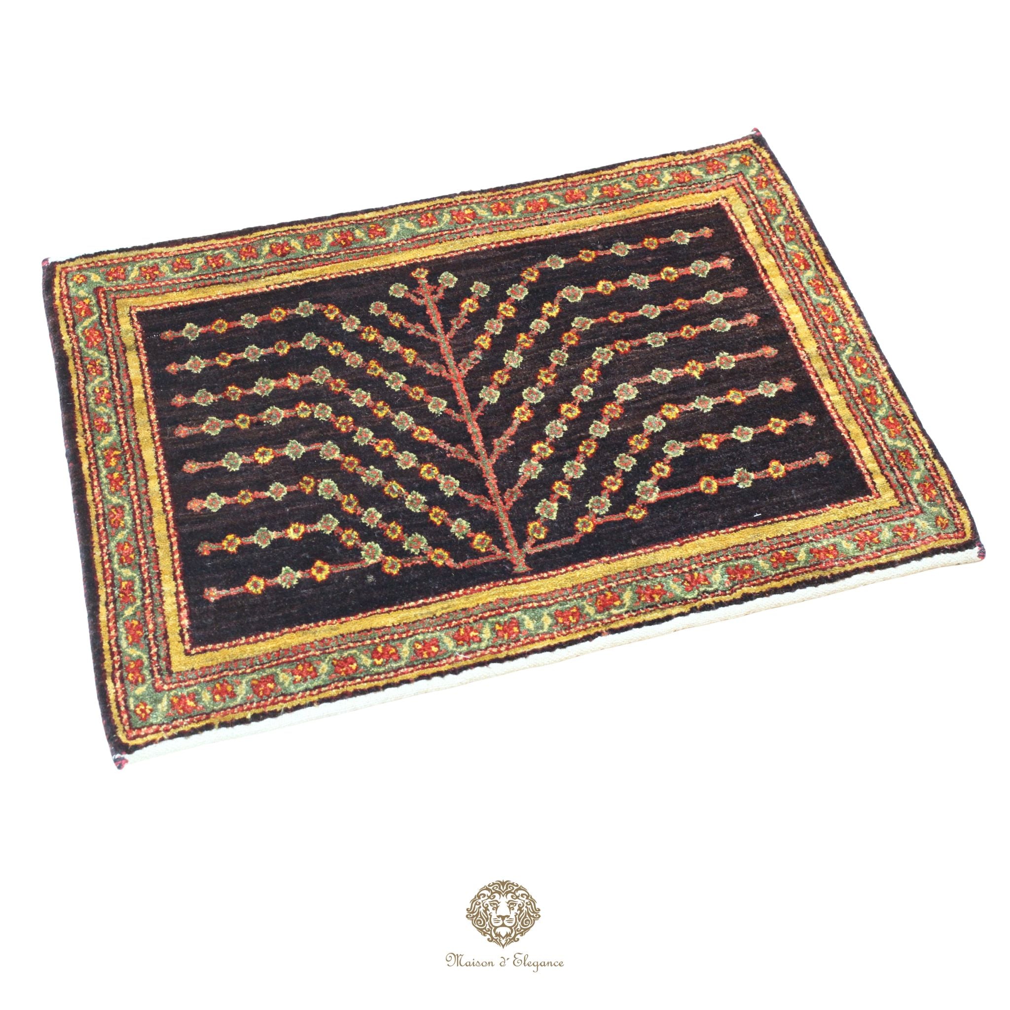 Alfombra persa Trible  Kashkuli con tintes naturales | Loribaft de lana hecha a mano 63 x 91 cm