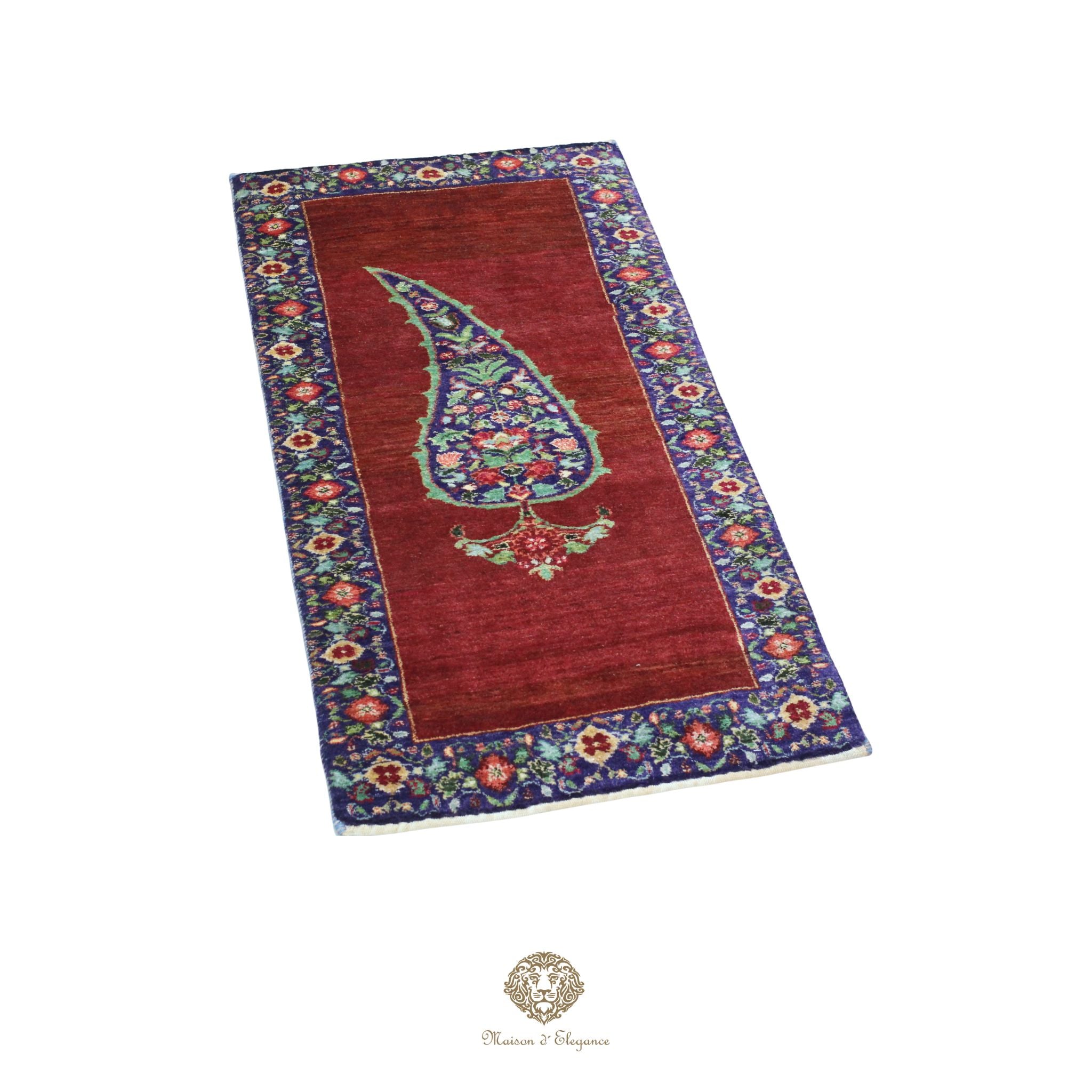 Alfombra persa de lana hecha a mano Kashkuli Nomadic | Diseño Cypress 57 x 108 cm