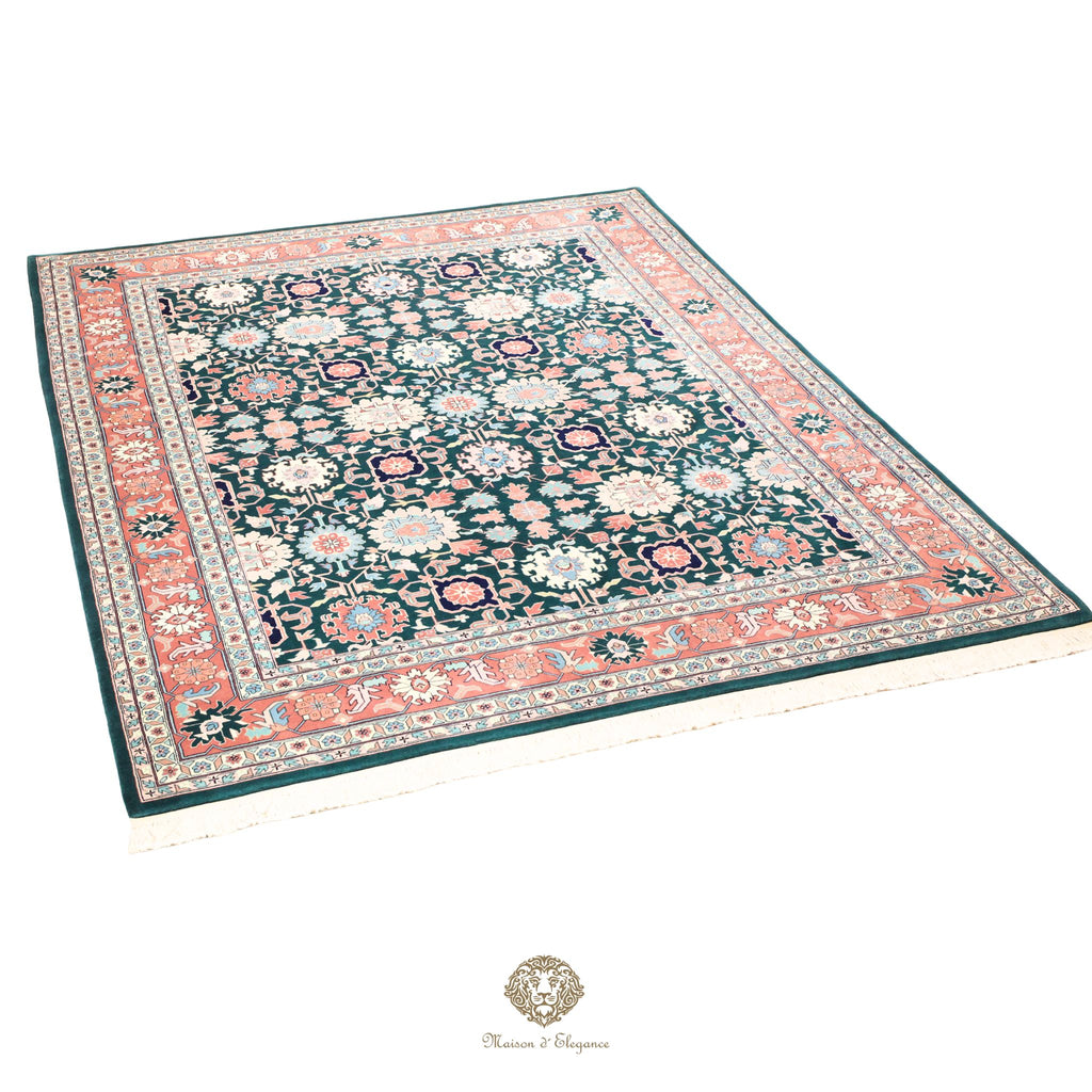 Alfombra de lana superfina con diseño floral verde Heriz | Alfombra Empire Maison 274 x 385 cm