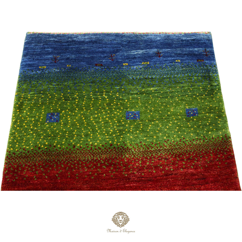 Alfombra persa Kashkuli colorida | Gabbeh de lana hecha a mano 85x121 cm