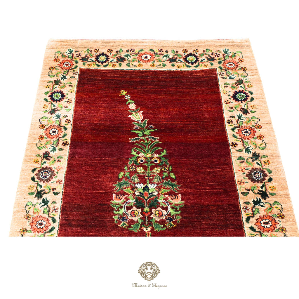 Alfombra Loribaft rojo persa Artesano nómada | Lana Artesanal diseño de ciprés 104x173 cm