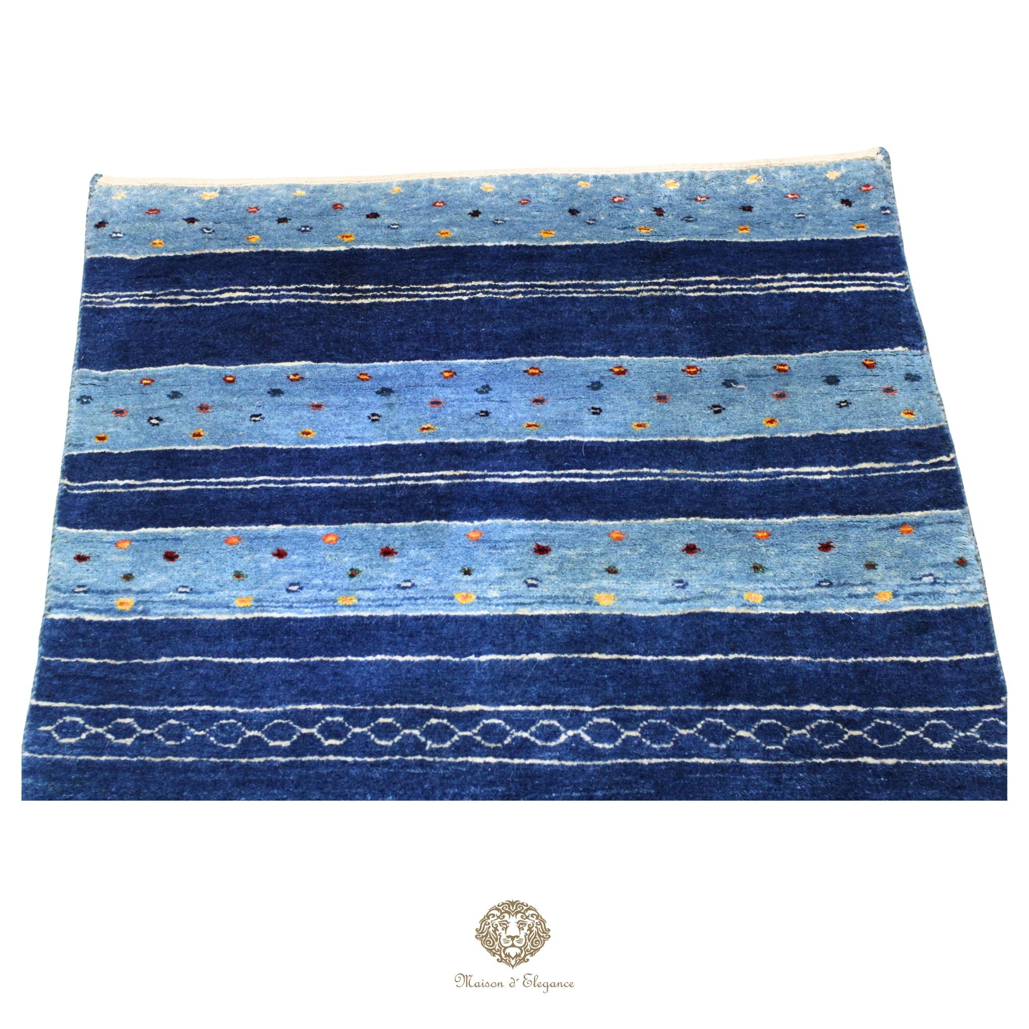 Alfombra persa Kashkuli azul | Gabbeh de lana hecha a mano 79x120 cm