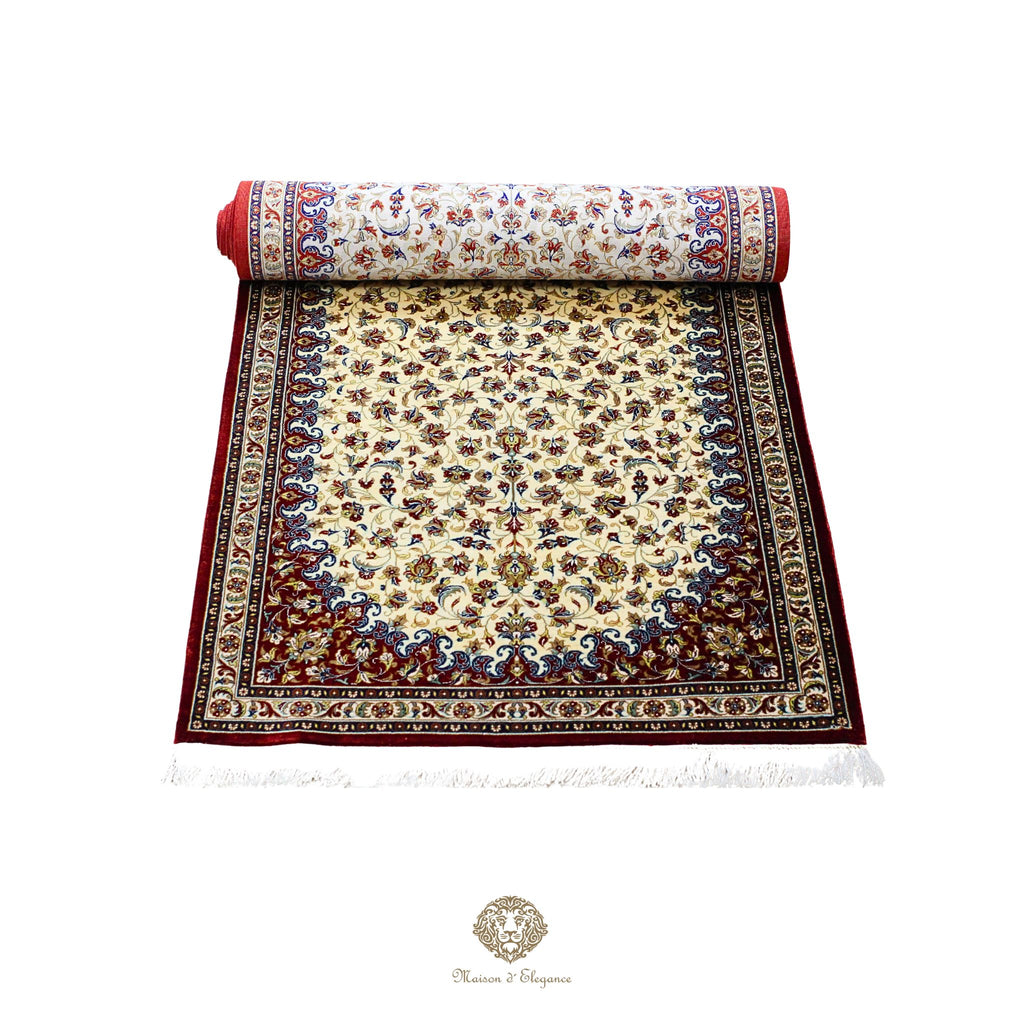 Alfombra persa de seda pura superfina, anudada a mano, teñida con tintes naturales, | obra maestra, firmada, 71 x 312 cm