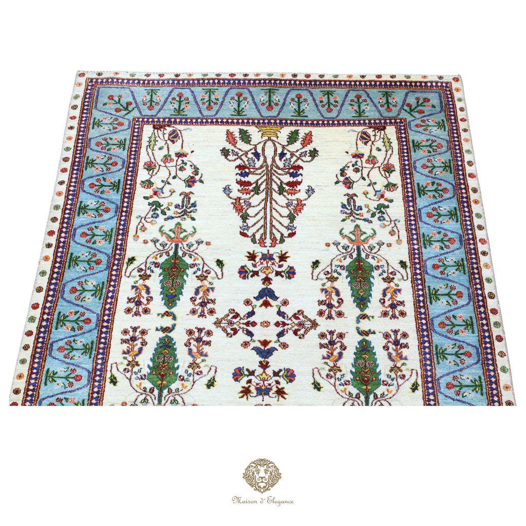 Alfombra persa Trible Fine Kashkuli con tintes naturales | Loribaft de lana hecha a mano 166 x 242 cm