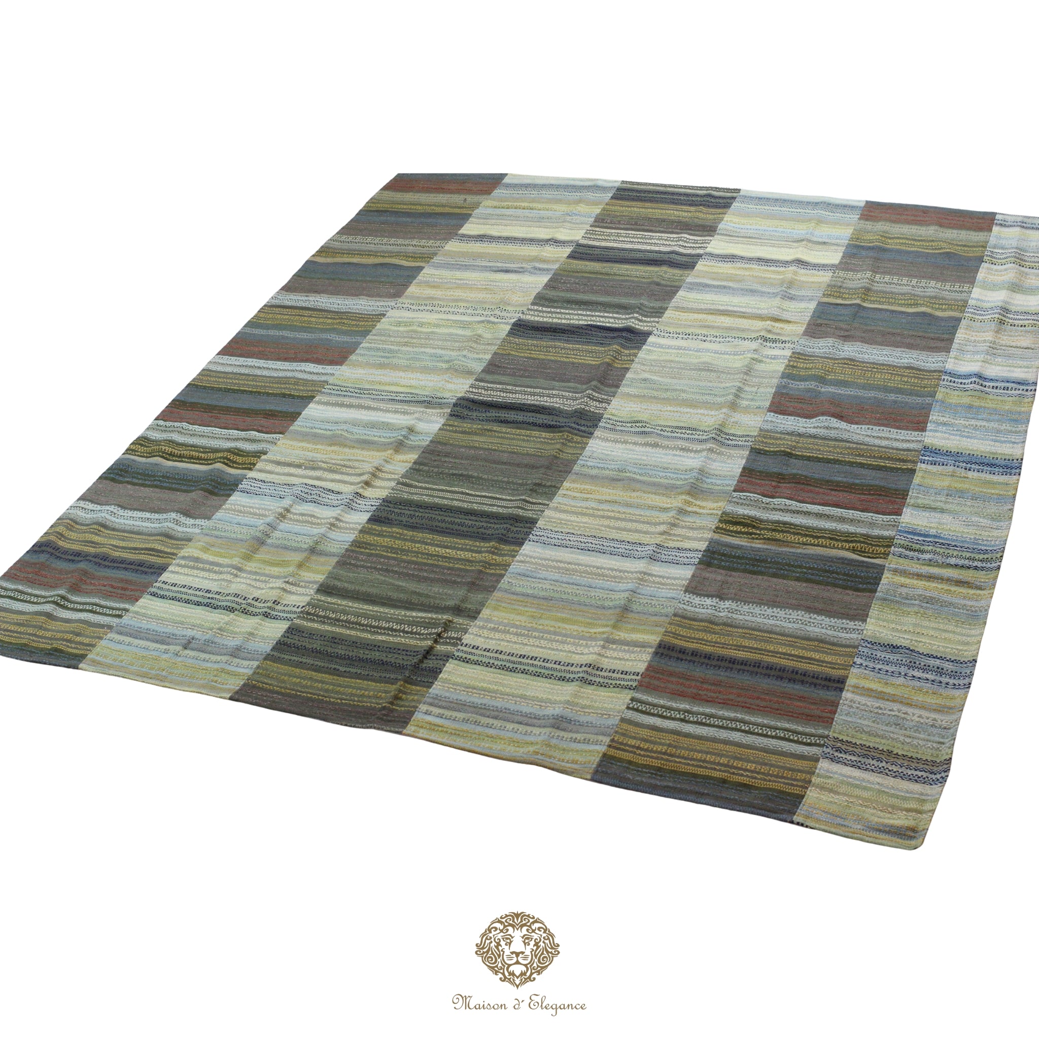 Alfombra Kilim Persa Patchwork 253x297 cm Lana Natural - Colección Edel Ground