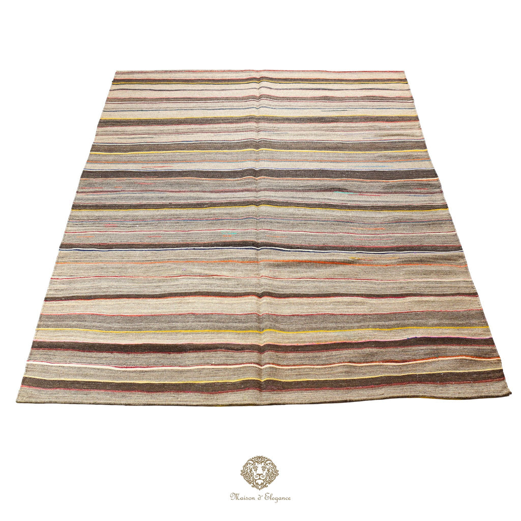 Alfombra Soumak Lana Lisa Color Neutro Tejido Plano | Zagros Maison 180x268 cm