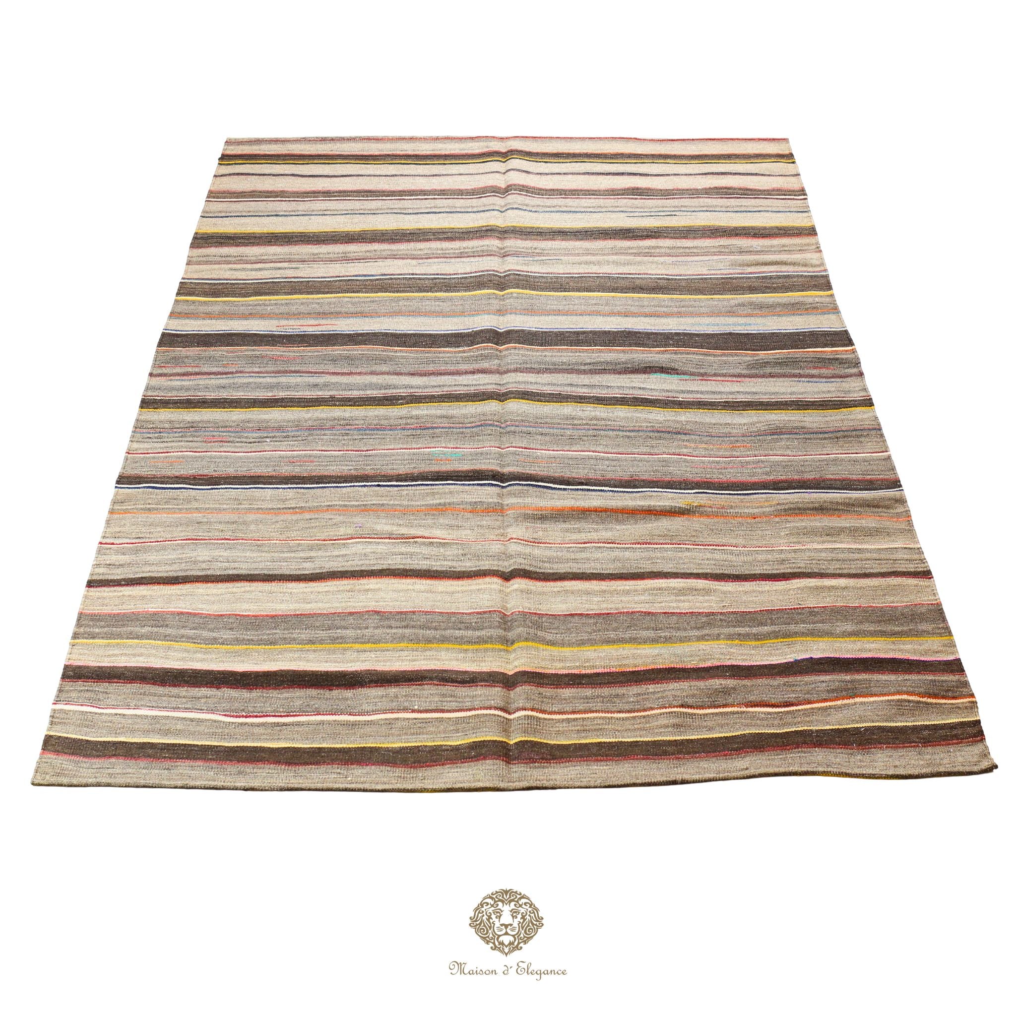 Alfombra Soumak Lana Lisa Color Neutro Tejido Plano | Zagros Maison 180x268 cm