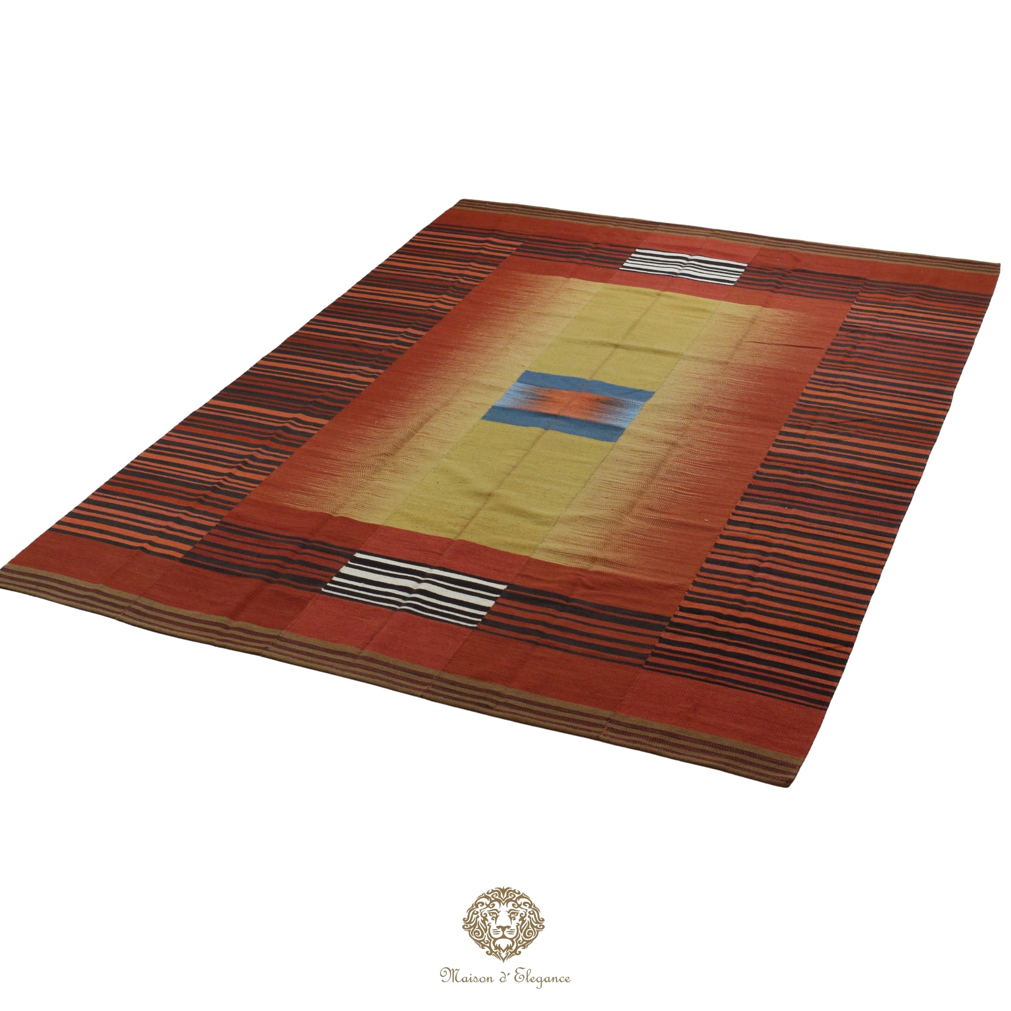 Decorative placemat with a geometric pattern on a white background