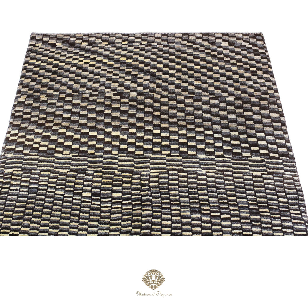 Alfombra persa Kashkuli naturale color tribal | Gabbeh de lana hecha a mano 111 x 183 cm