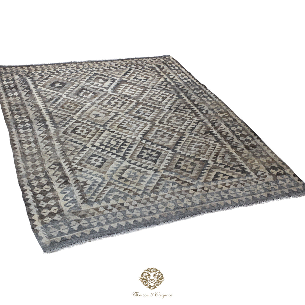 Alfombra Kilim Transicional Lana Geométrica 179x240 cm - Tintes Naturales