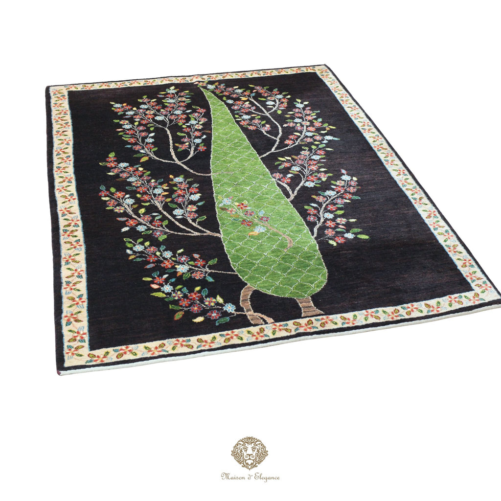 Alfombra persa de lana hecha a mano Kashkuli Nomadic | Diseño Cypress 157 x 206 cm
