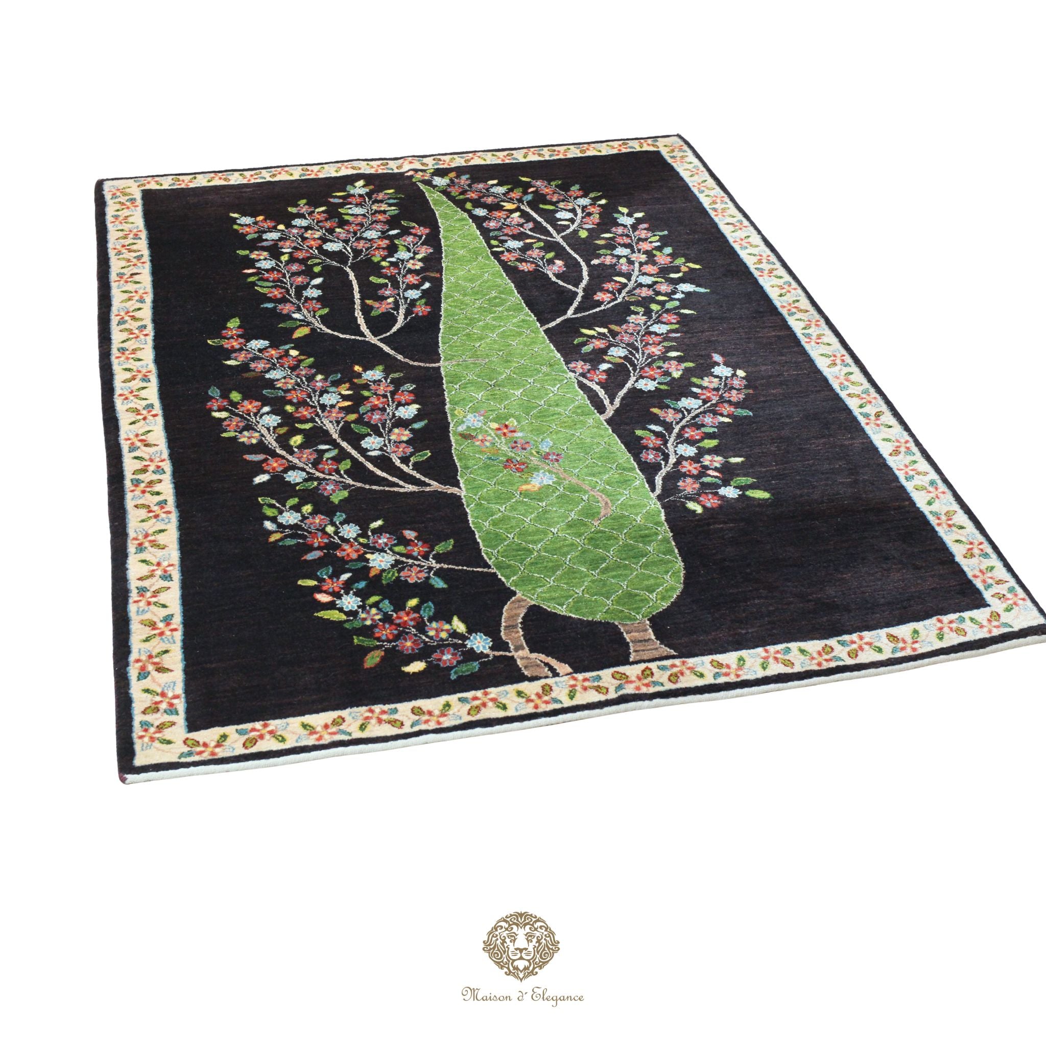 Alfombra persa de lana hecha a mano Kashkuli Nomadic | Diseño Cypress 157 x 206 cm