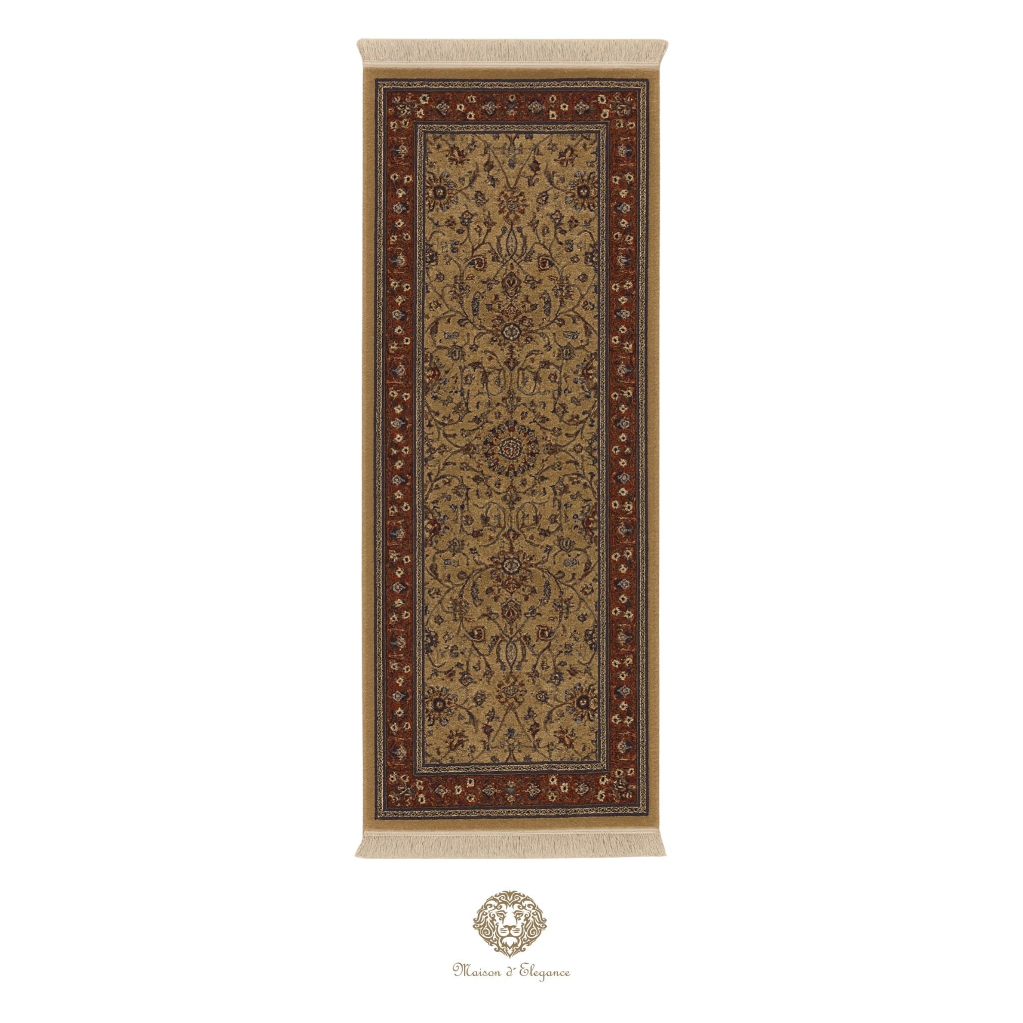 Caminero Oriental Tradicional Lana Pura - Alfombra Artesanal 404 x 75 cm