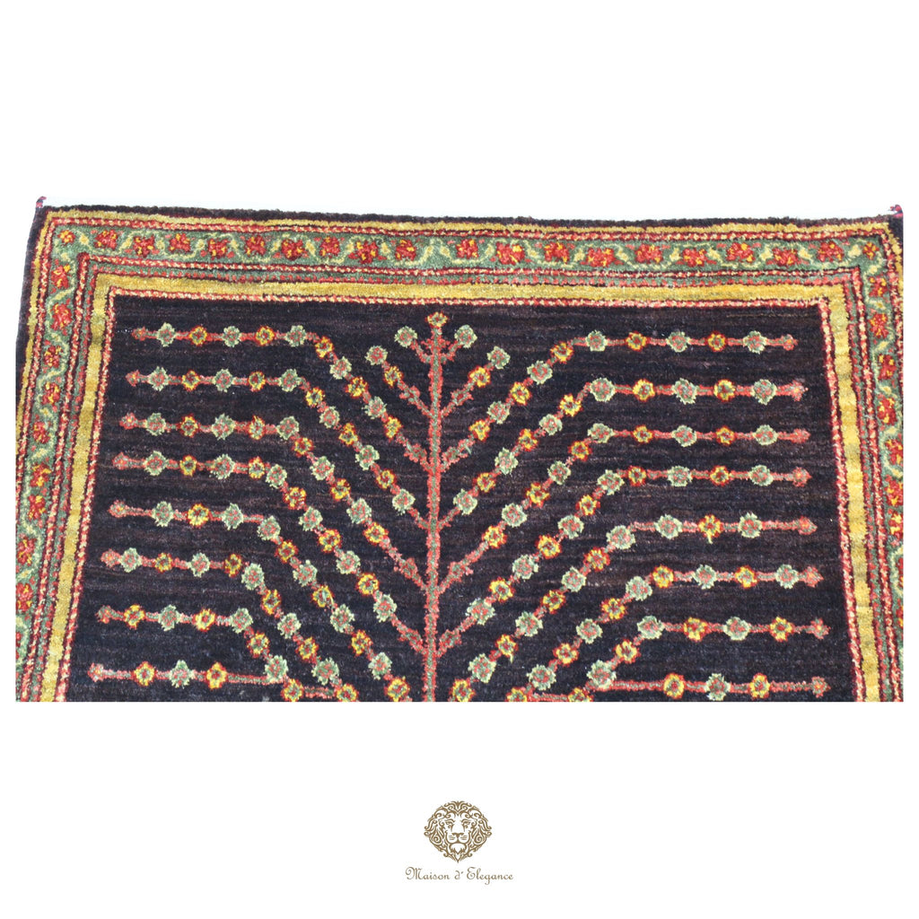 Alfombra persa Trible  Kashkuli con tintes naturales | Loribaft de lana hecha a mano 63 x 87 cm