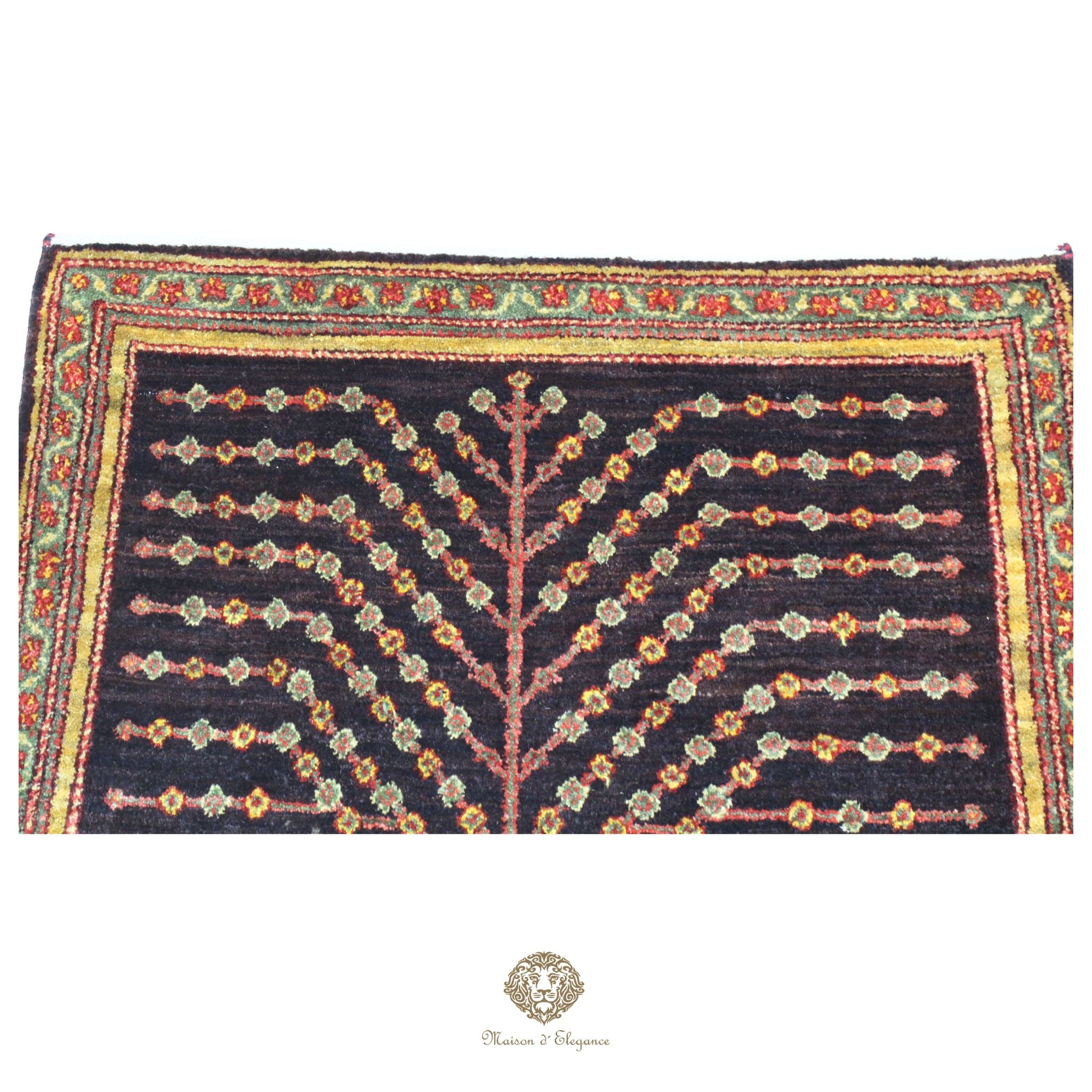 Alfombra persa Trible  Kashkuli con tintes naturales | Loribaft de lana hecha a mano 63 x 91 cm