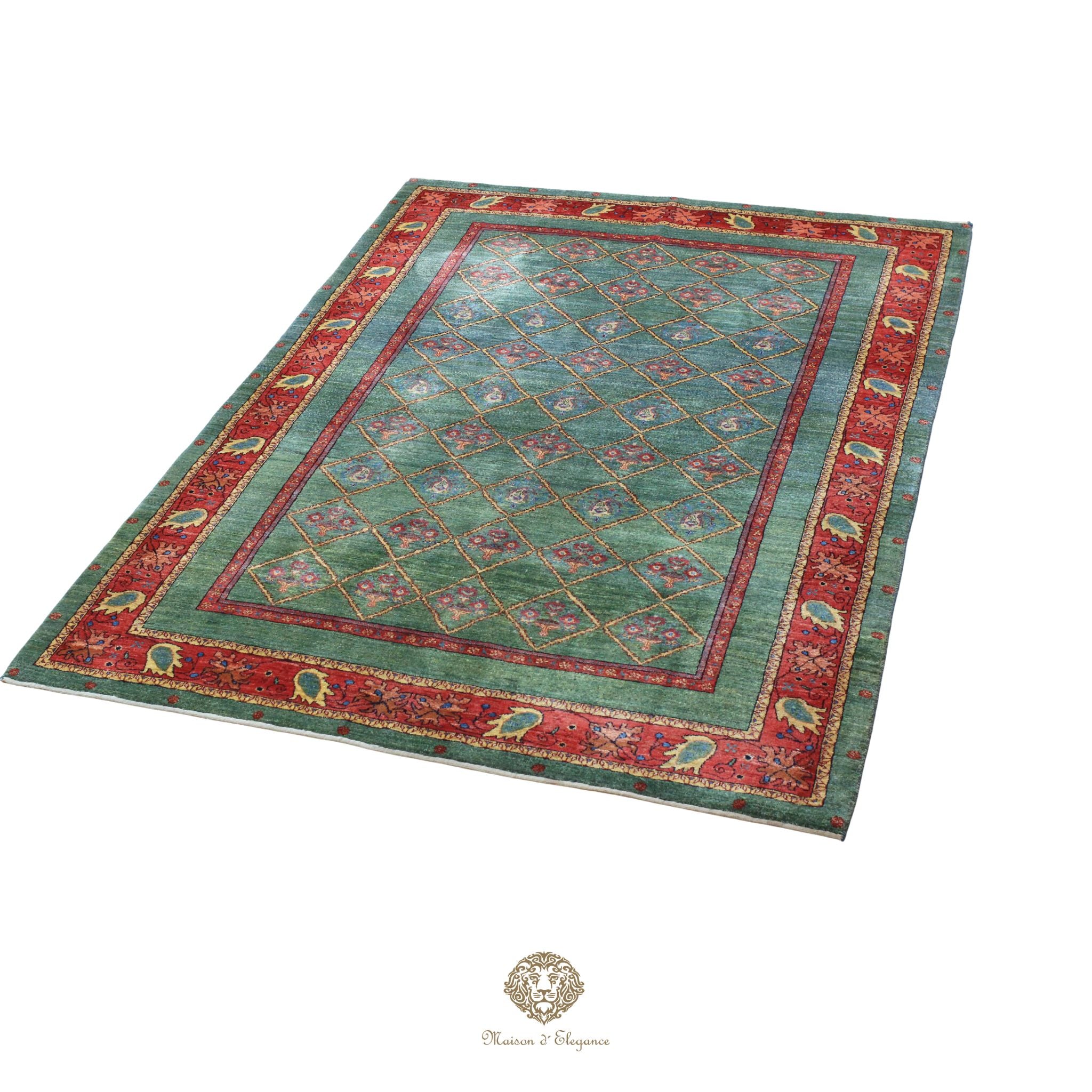 Alfombra persa Trible Fine Kashkuli con tintes naturales | Loribaft de lana hecha a mano 172 x 237 cm