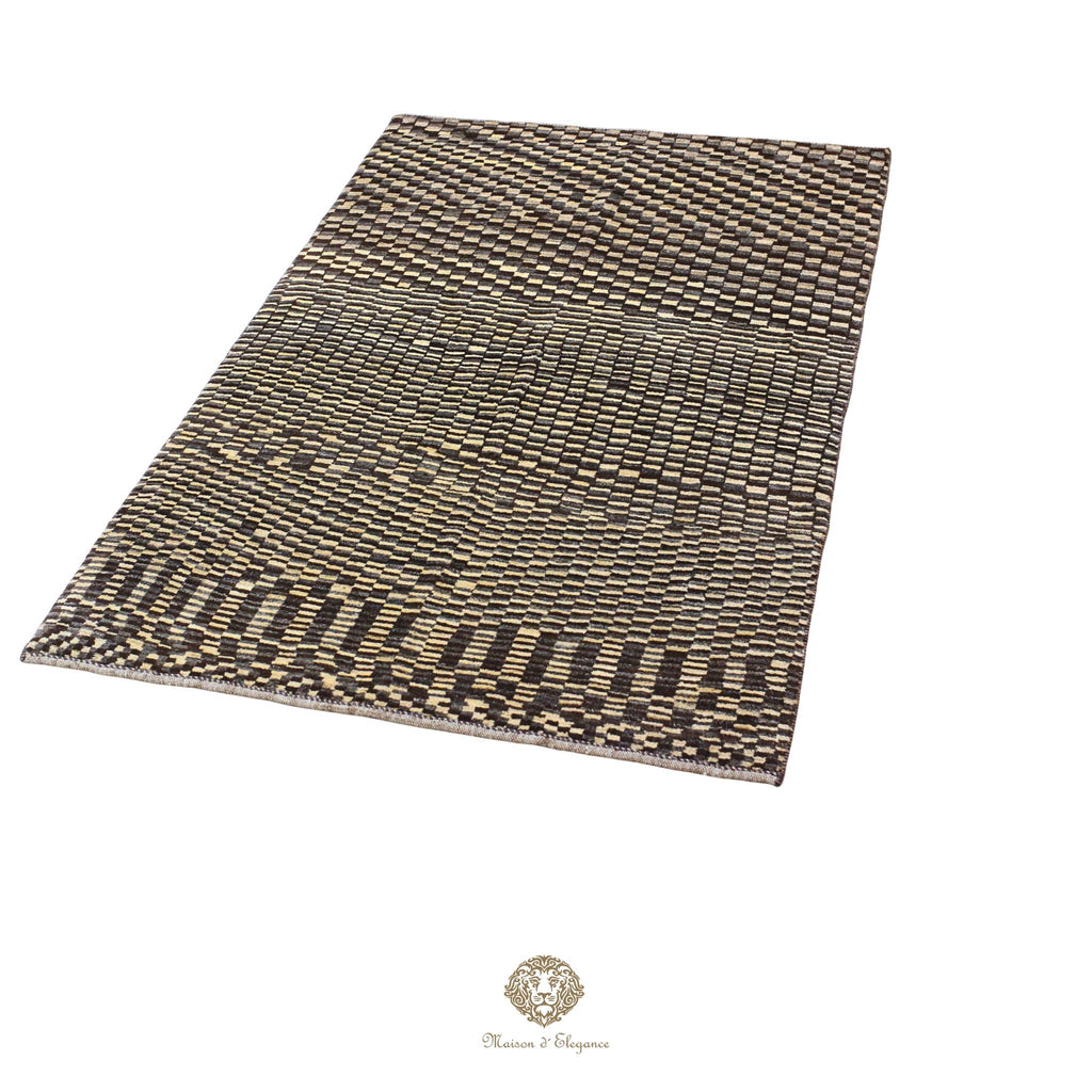 Alfombra persa Kashkuli naturale color tribal | Gabbeh de lana hecha a mano 111 x 183 cm
