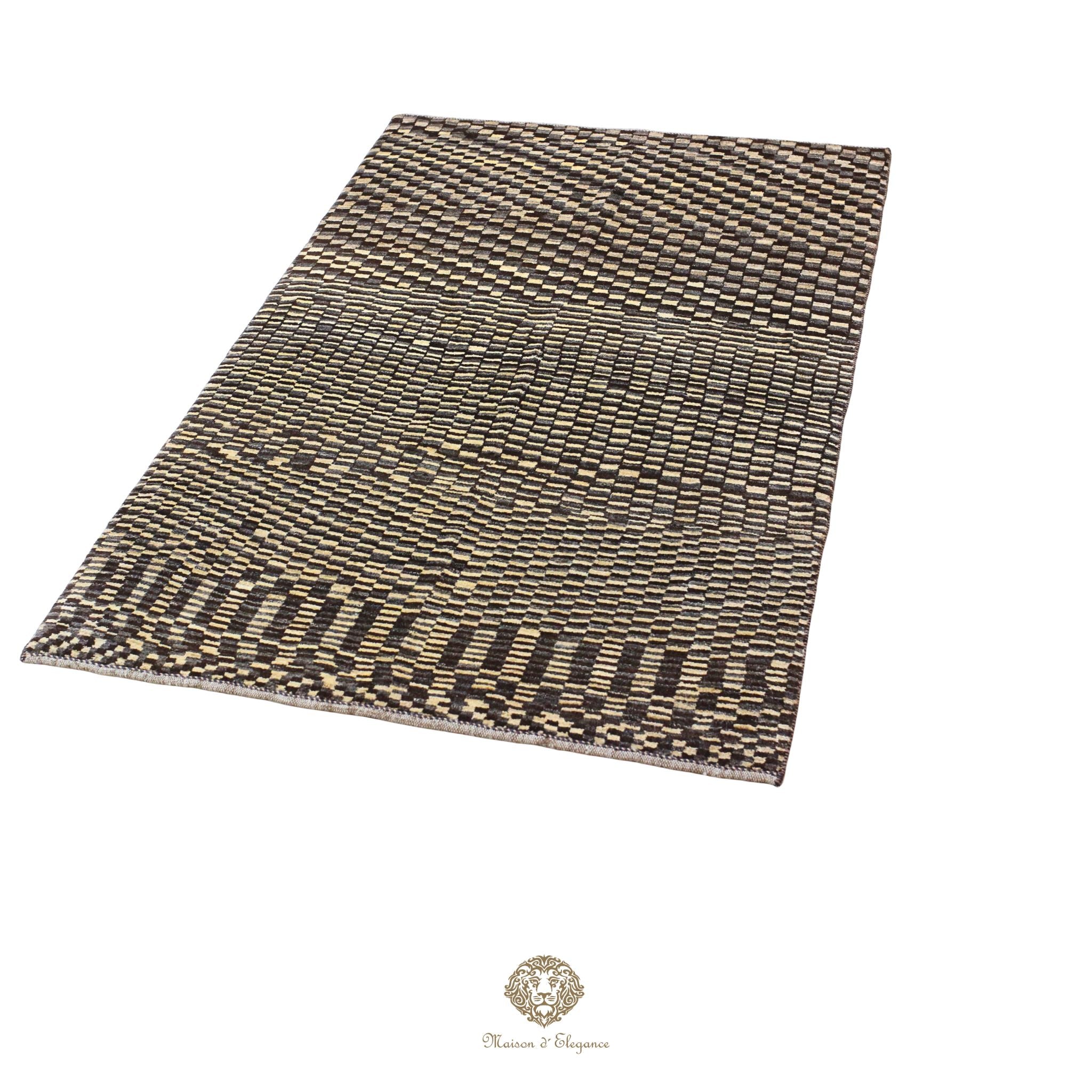 Alfombra persa Kashkuli naturale color tribal | Gabbeh de lana hecha a mano 111 x 183 cm