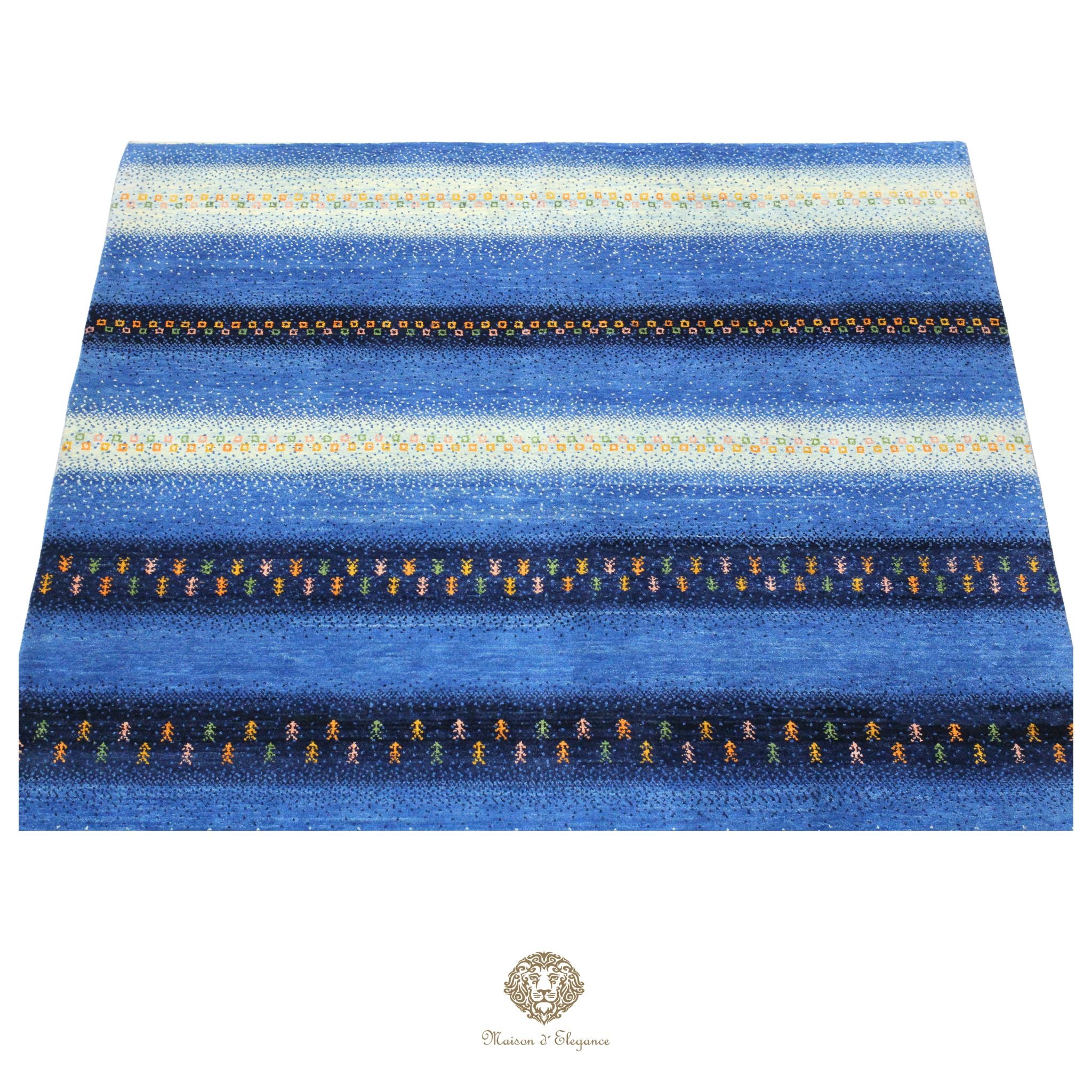 Alfombra persa Kashkuli azul | Gabbeh de lana hecha a mano 170 x 273 cm