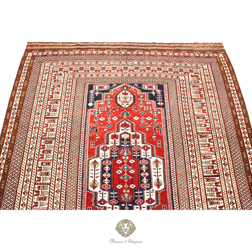 Fine Rare Flat-Weave Sumac Persian Wool Kilim | Medallion Design