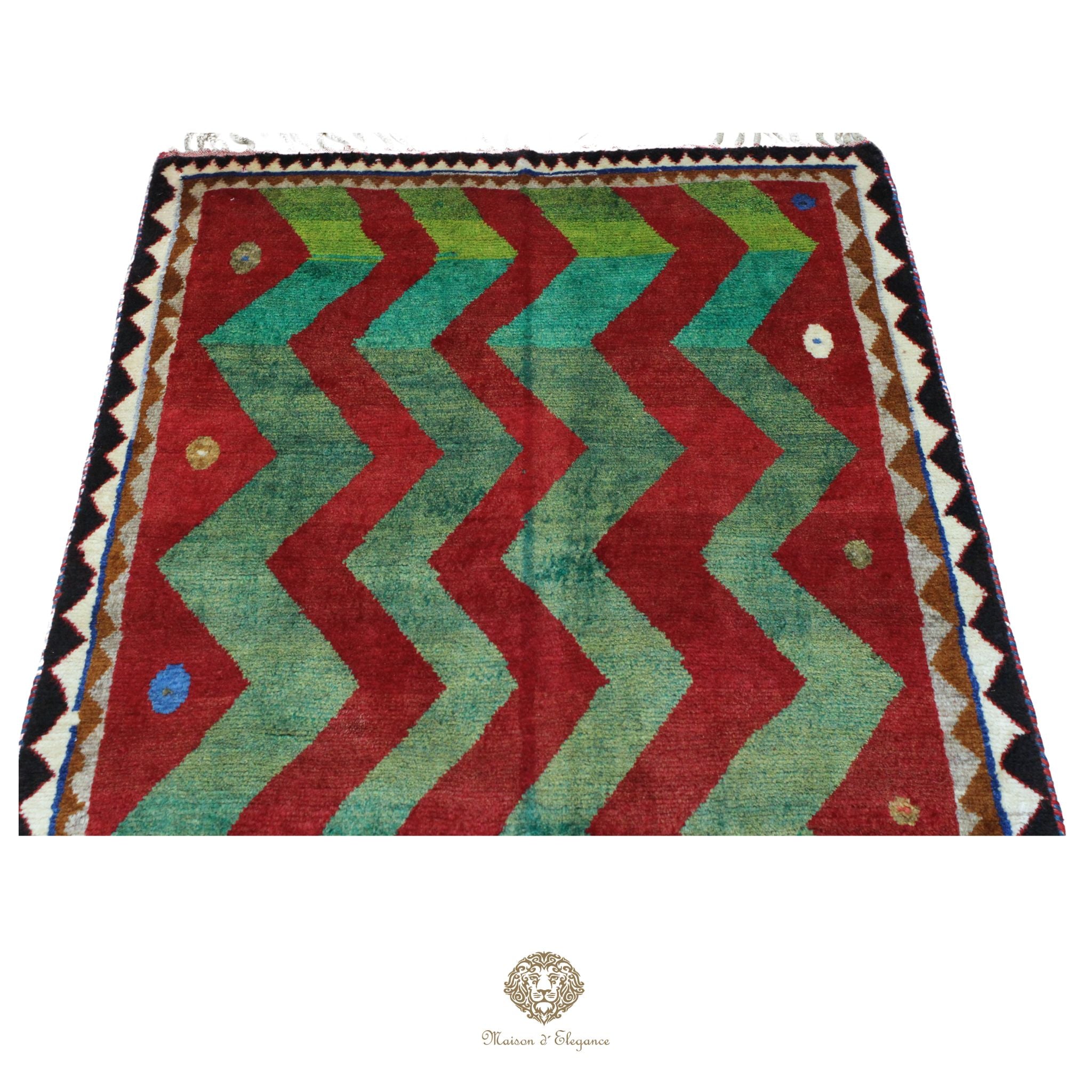 Alfombra persa Kashkuli Loribaft teñida con tintes naturales | Gabbeh de lana hecha a mano 100 x 203 cm