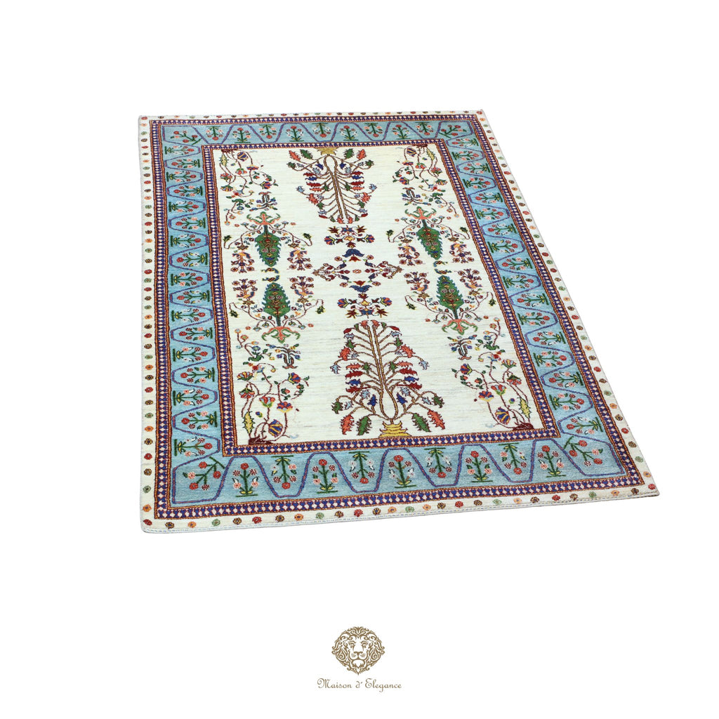 Alfombra persa Trible Fine Kashkuli con tintes naturales | Loribaft de lana hecha a mano 166 x 242 cm
