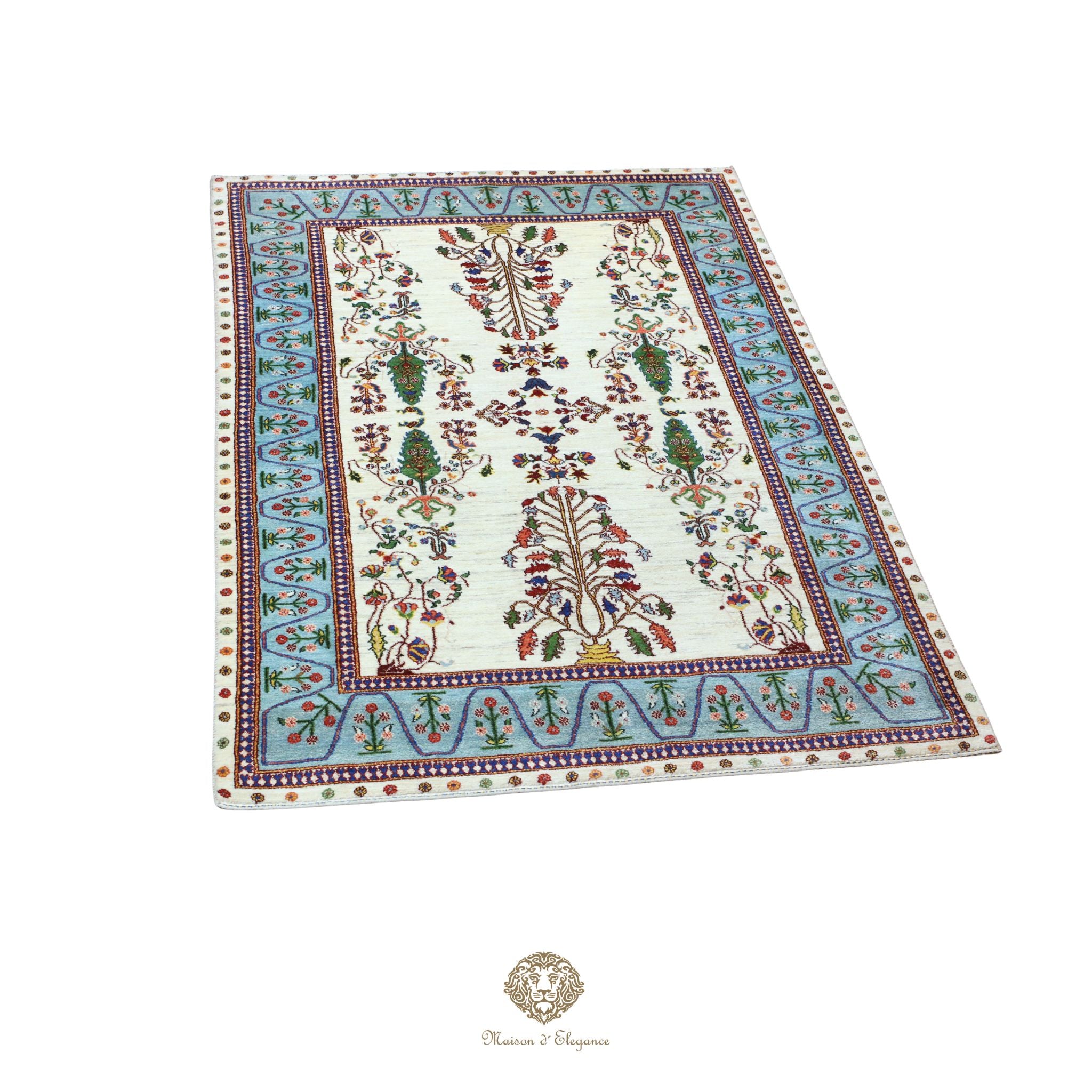 Alfombra persa Trible Fine Kashkuli con tintes naturales | Loribaft de lana hecha a mano 166 x 242 cm