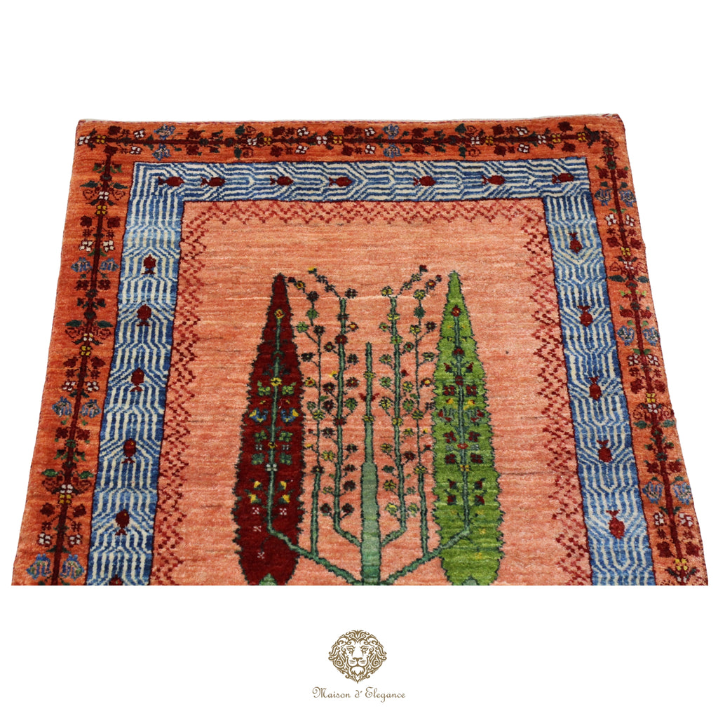 Alfombra Loribaft Rosa Persa Lana 100% Hecha a Mano 82x128 cm