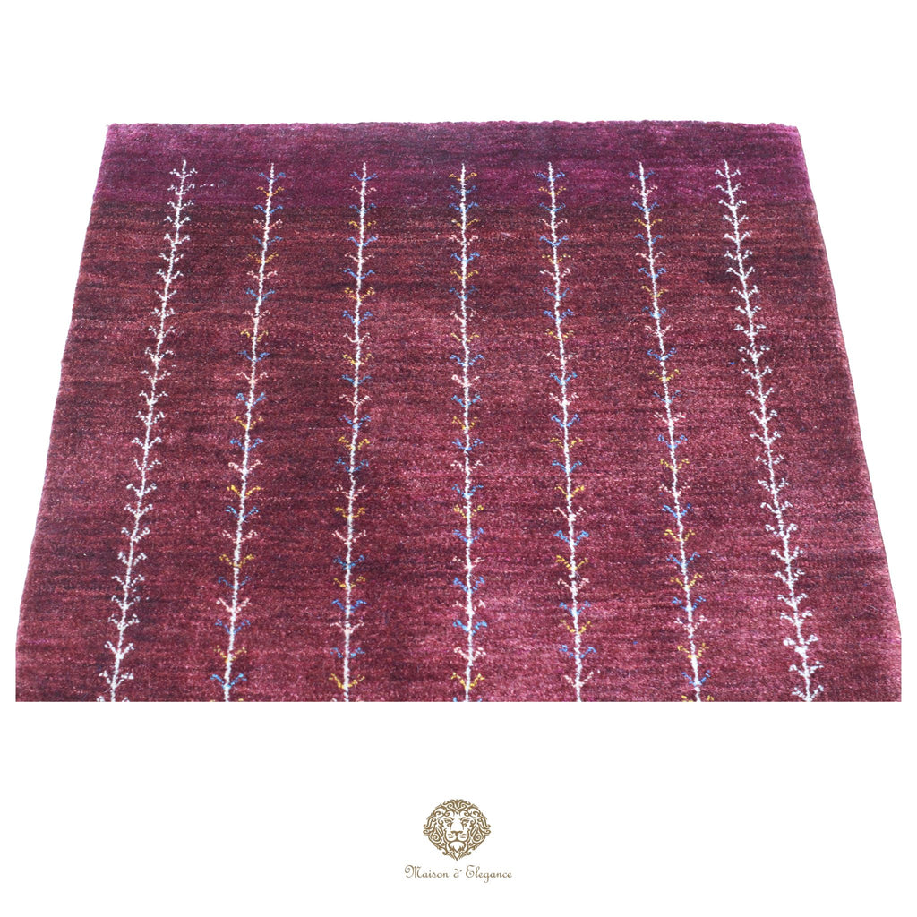 Alfombra persa Kashkuli rojo tribal naturale color | Gabbeh de lana hecha a mano 84 x 125 cm