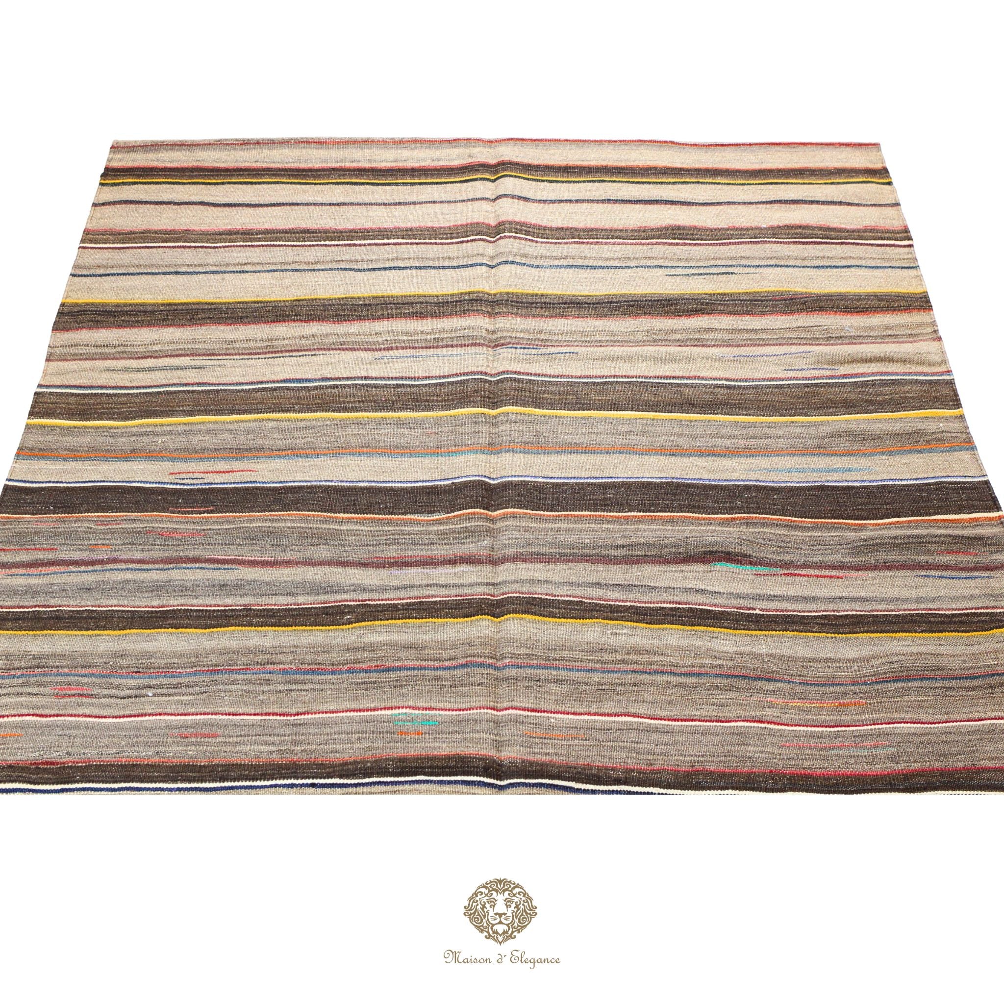 Alfombra Soumak Lana Lisa Color Neutro Tejido Plano | Zagros Maison 180x268 cm