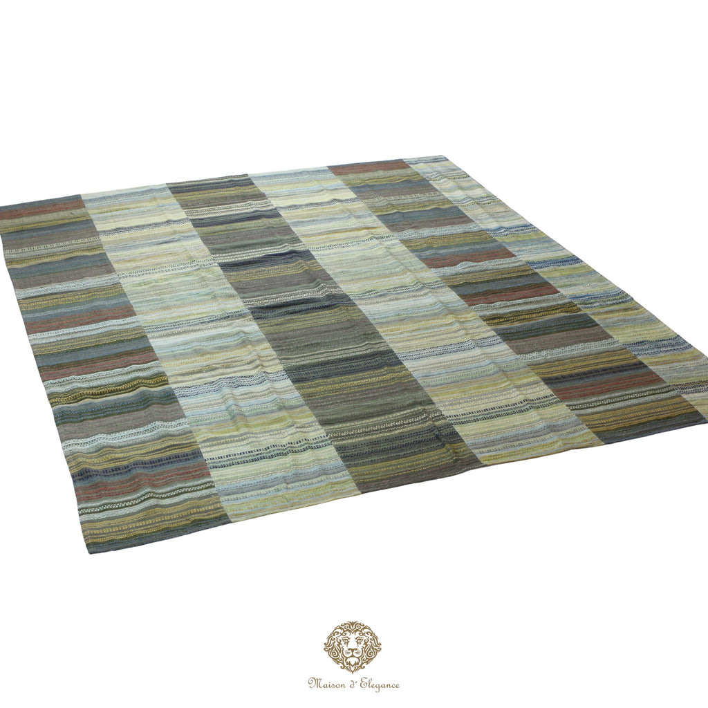 Alfombra Kilim Persa Patchwork 253x297 cm Lana Natural - Colección Edel Ground