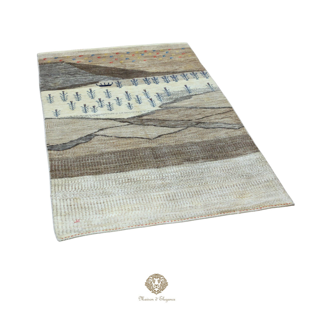 Alfombra persa Trible Fine Kashkuli con tintes naturales | Gabbeh de lana hecha a mano 196 x 122 cm