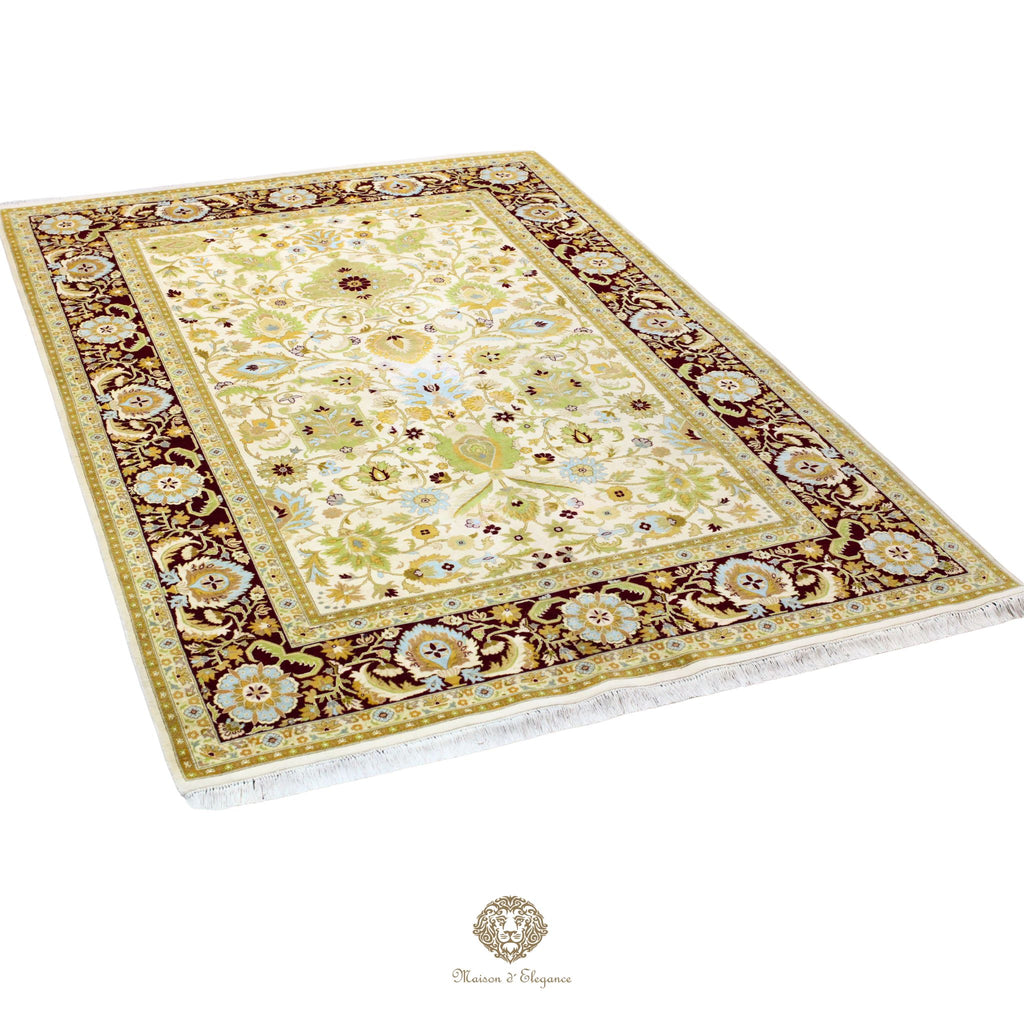 Alfombra Diseño Aubusson Floral Verde Lana Superfina | Imperio Maison Alfombra 184 x 291 cm