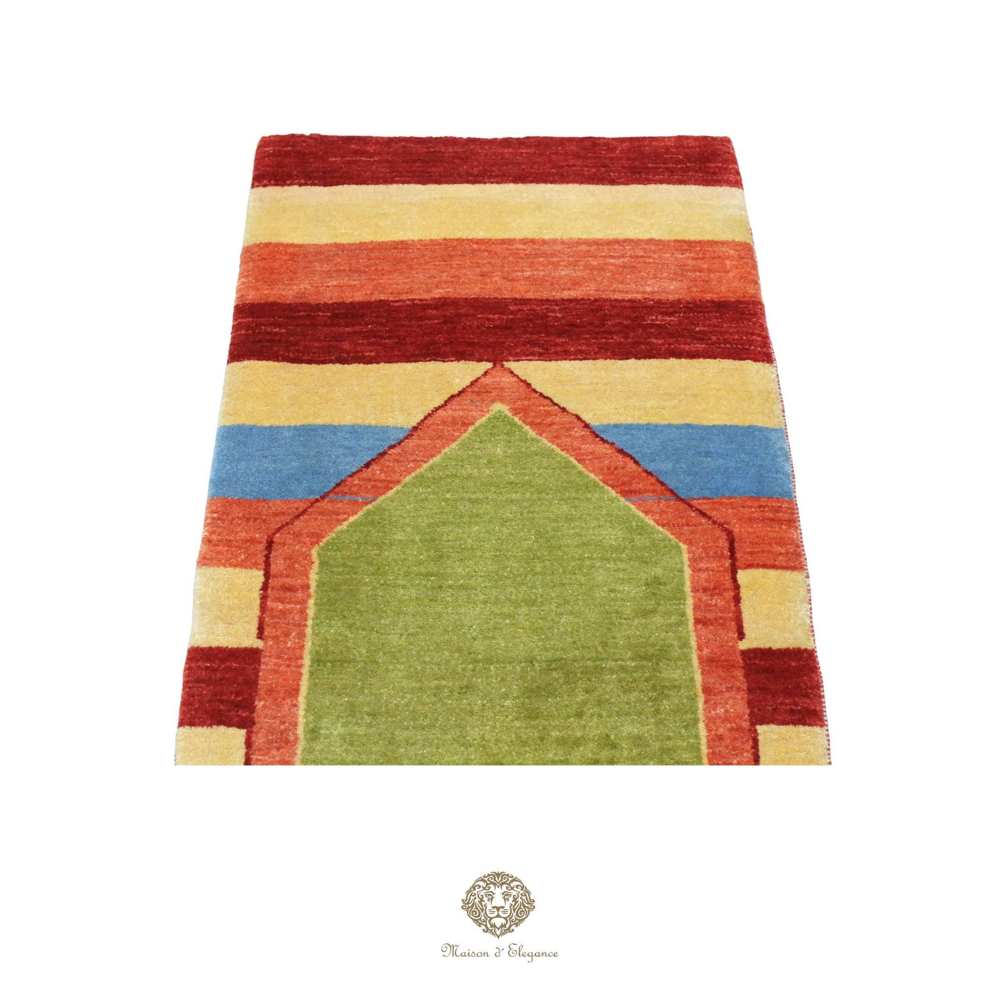 Alfombra persa Kashkuli Loribaft teñida con tintes naturales | Gabbeh de lana hecha a mano 55 x 140 cm