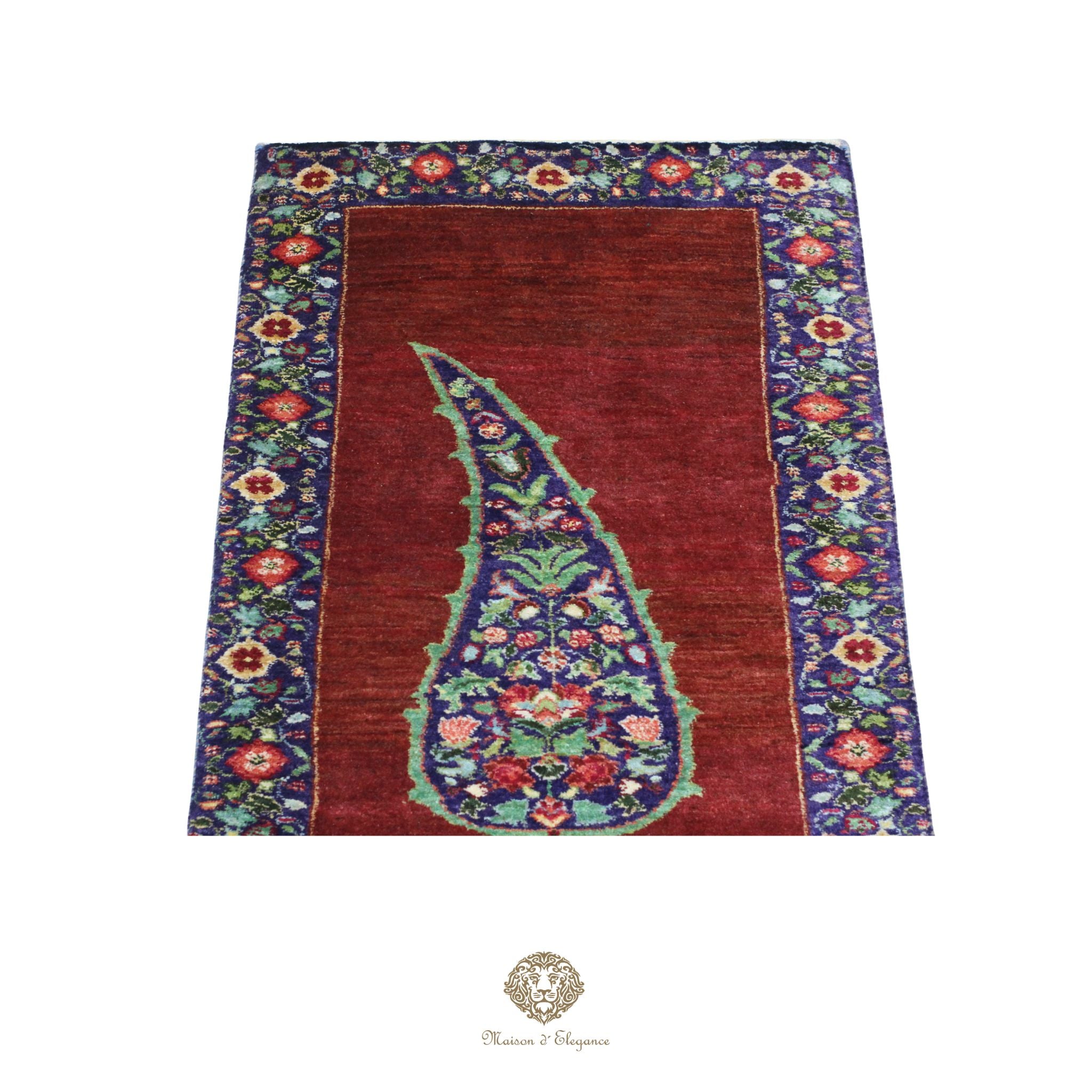 Alfombra persa de lana hecha a mano Kashkuli Nomadic | Diseño Cypress 57 x 108 cm