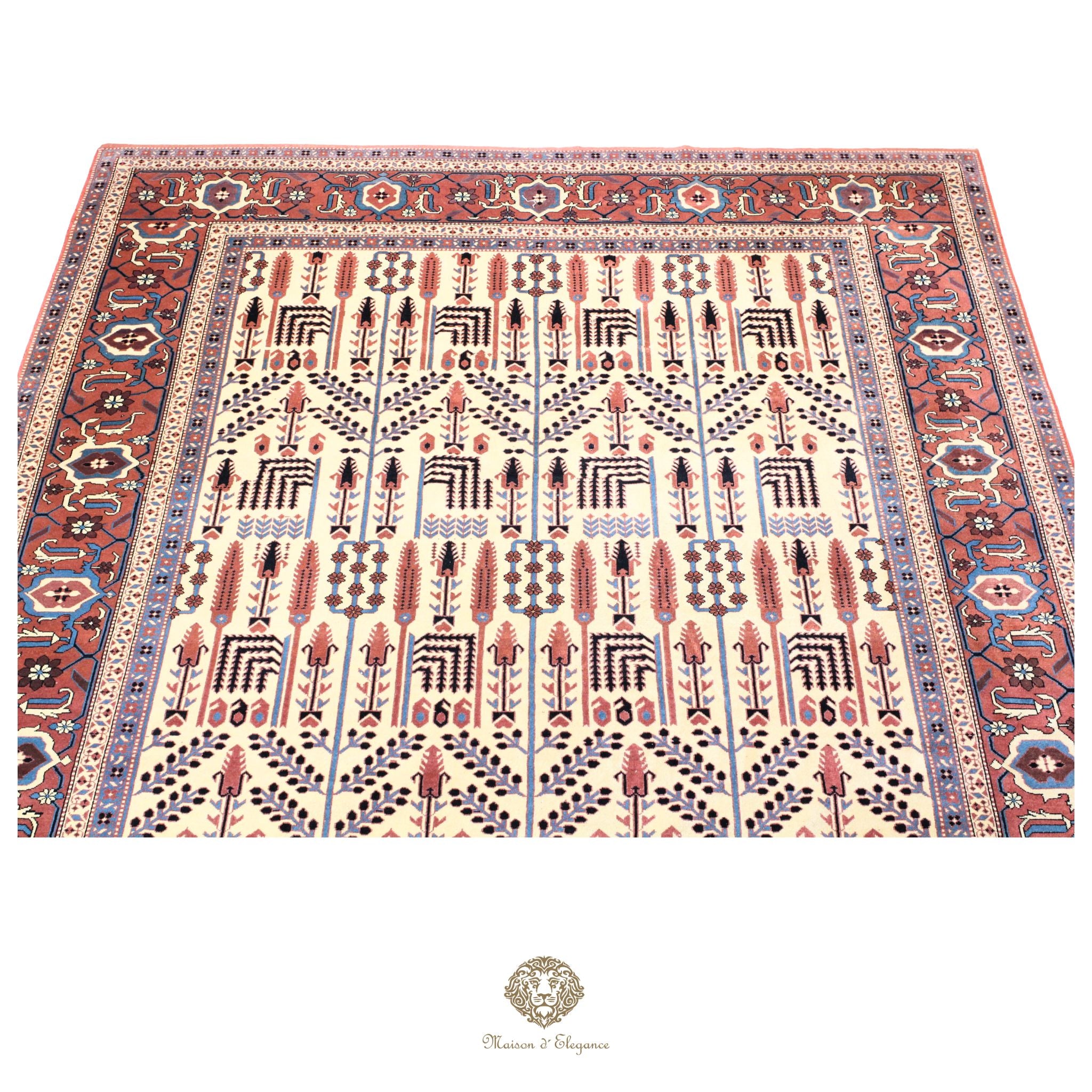Alfombra de lana superfina con diseño floral Heriz estilo ivory | Alfombra Empire Maison 252x308 cm