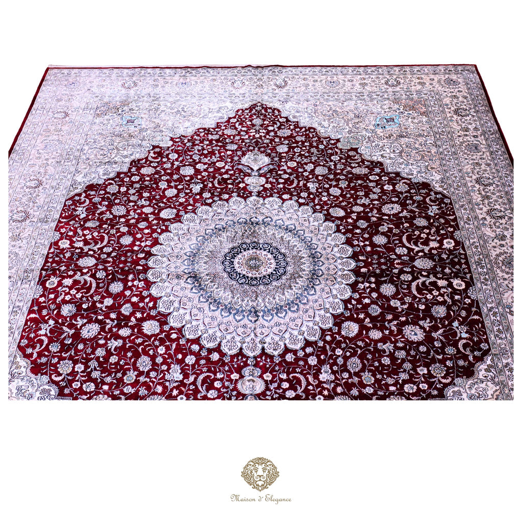 Alfombra china de seda de alta gama, exclusiva, hecha a mano | obra maestra, 314 x 443 cm