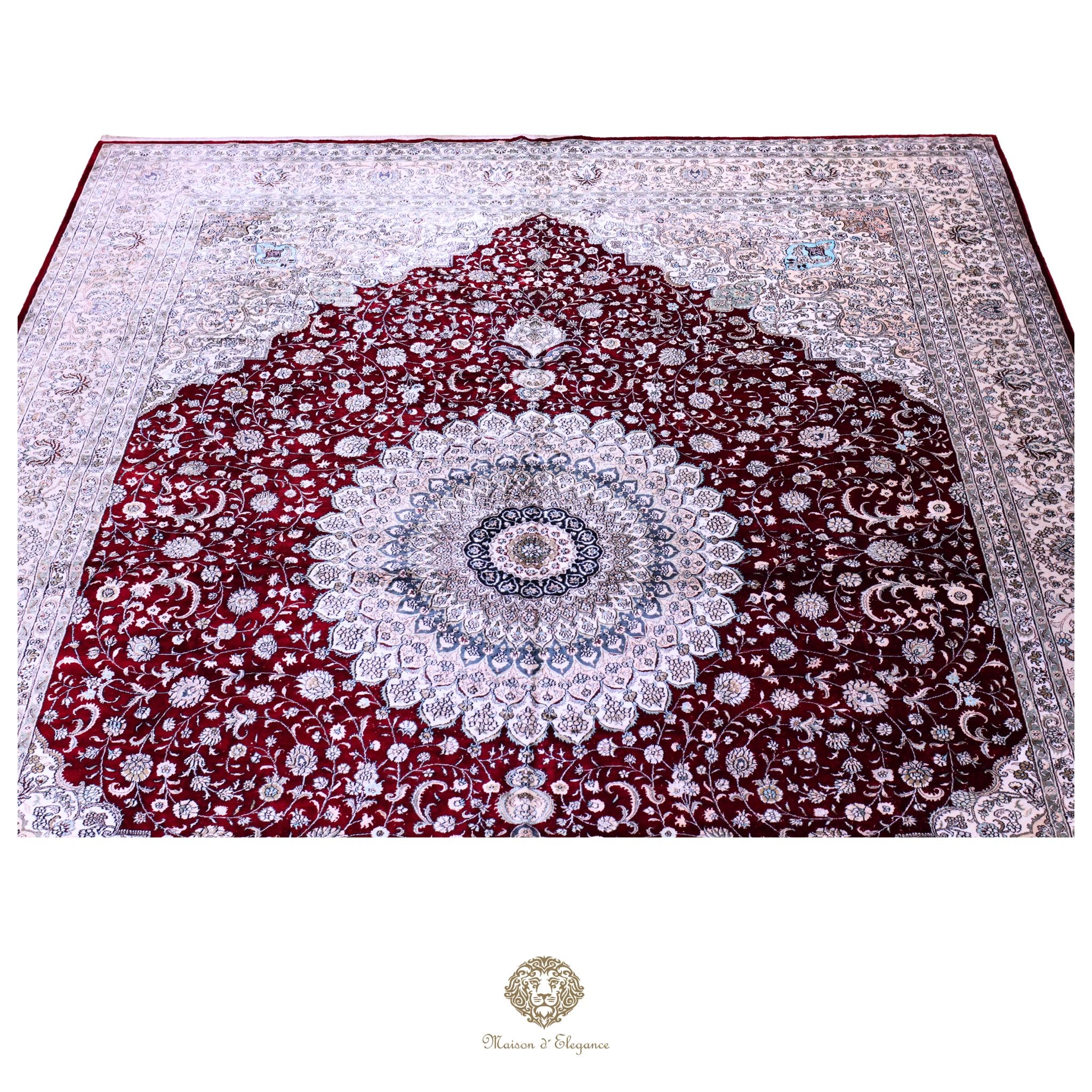 Alfombra china de seda de alta gama, exclusiva, hecha a mano | obra maestra, 314 x 443 cm