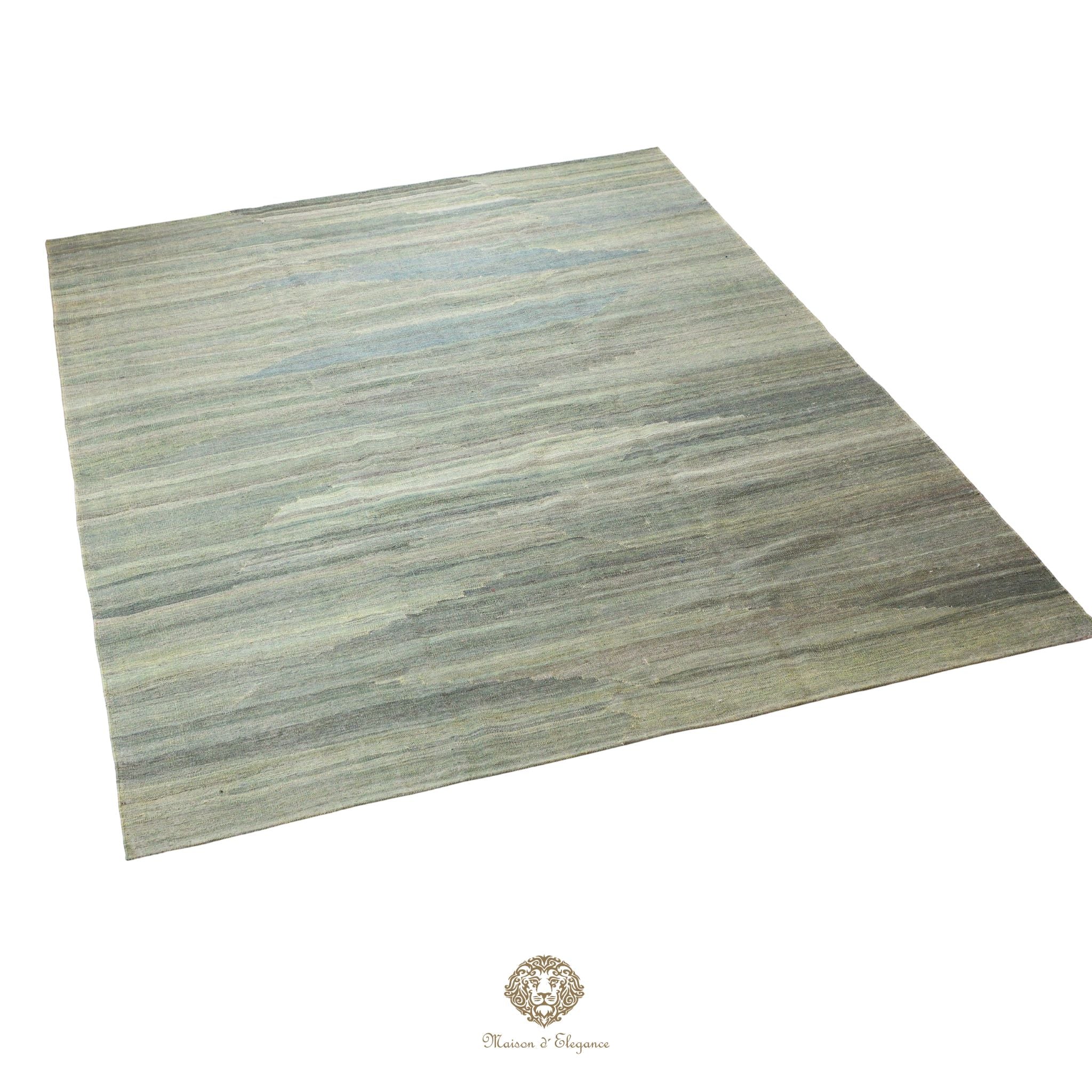 Alfombra Kilim moderna de lana lisa en color neutro con tejido plano | Colección Maison Zagros 229x310 cm