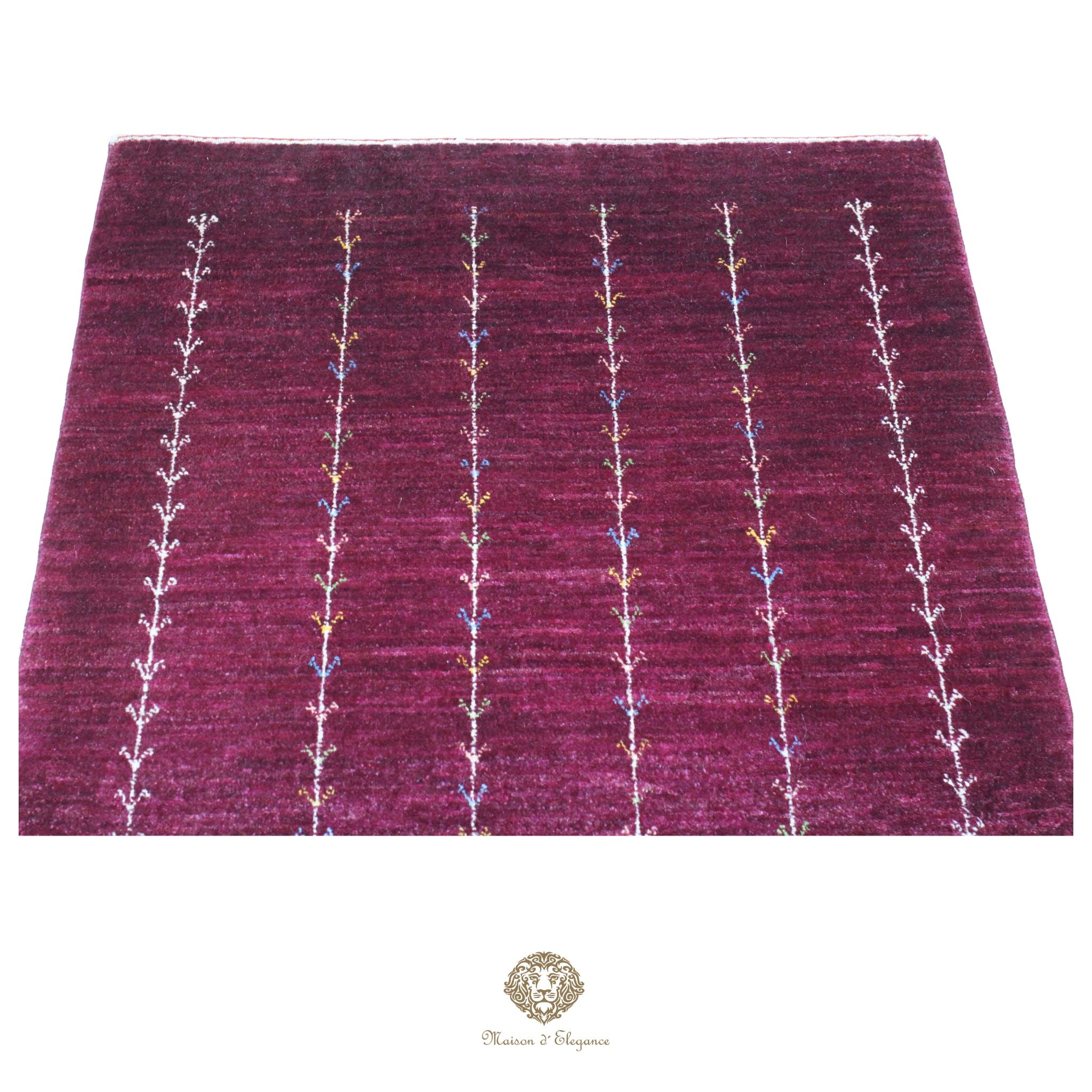 Alfombra persa Kashkuli rojo tribal naturale color | Gabbeh de lana hecha a mano 85 x 120 cm