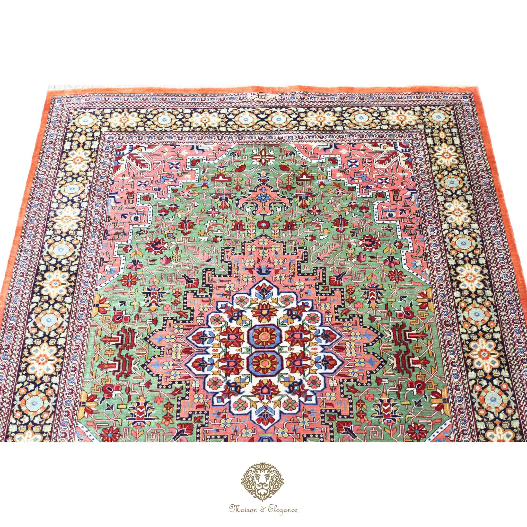Alfombra persa exclusiva de seda pura, anudada a mano, teñida de forma natural, obra maestra de alta gama, firmada, 101 x 155 cm