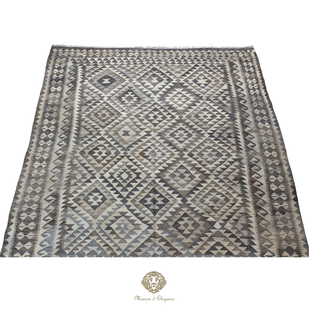 Alfombra Kilim Transicional Lana Geométrica 179x240 cm - Tintes Naturales